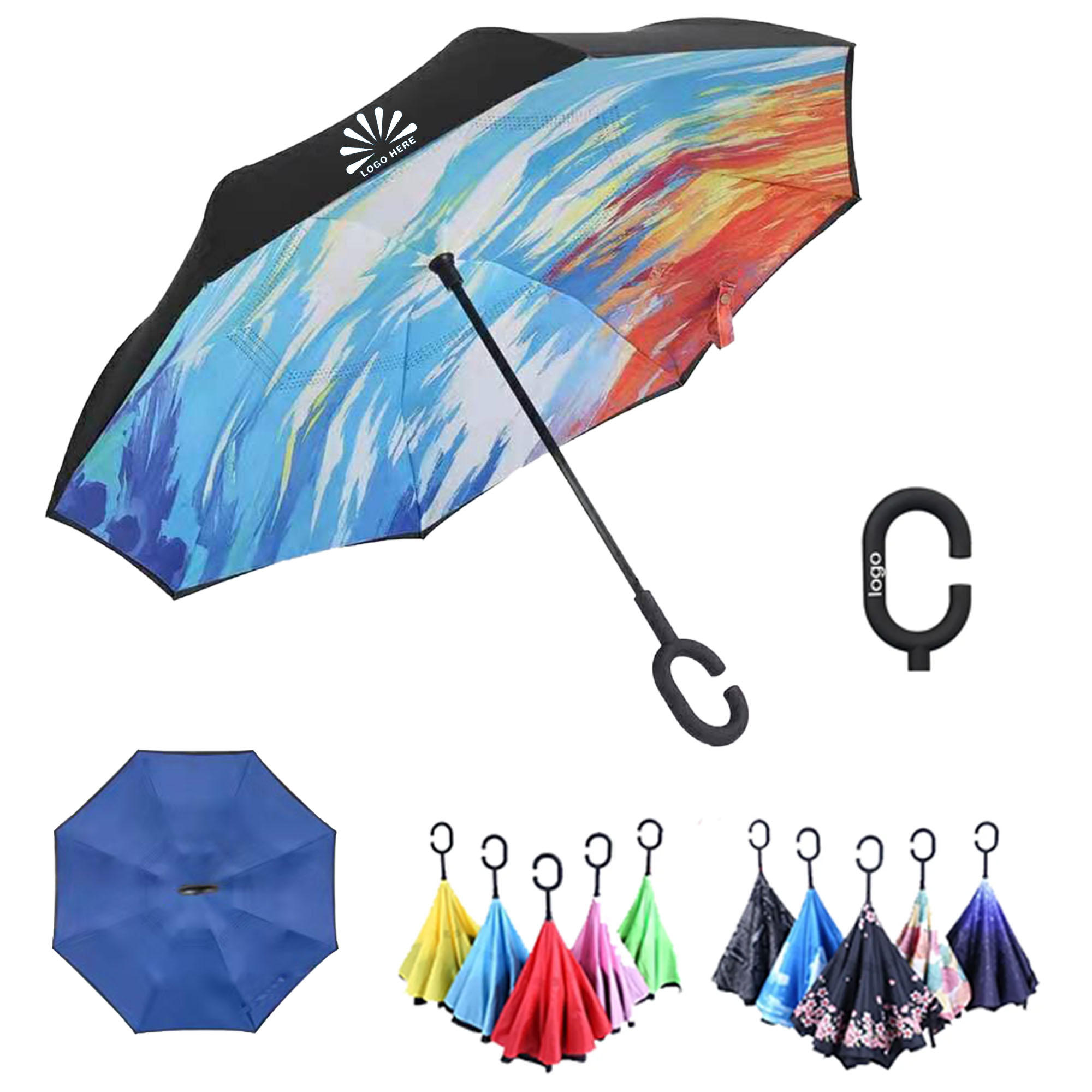 Self-Standing Inverted Umbrella w/ C Grip 3