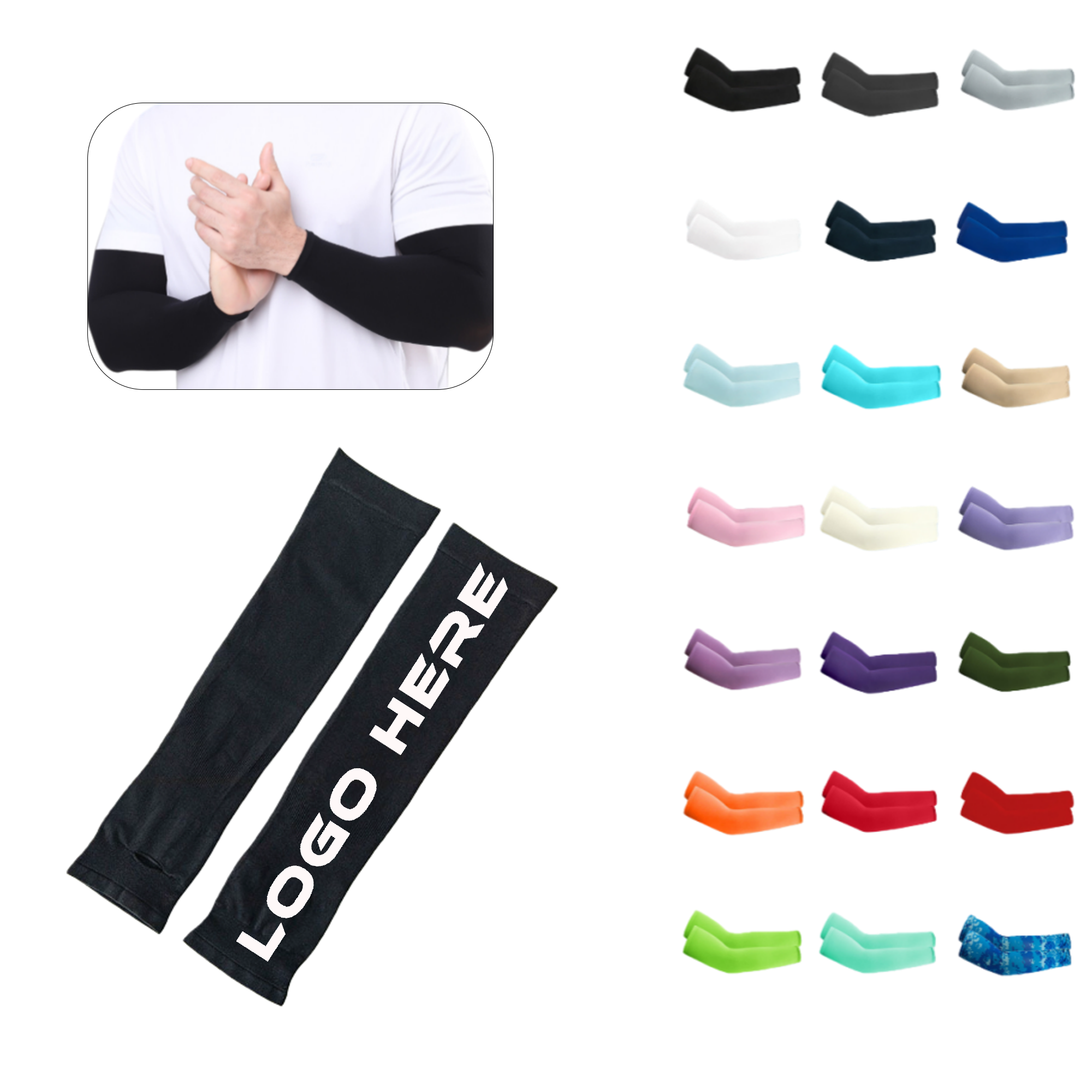 Customizable Logo Sunscreen Cool Arm Sleeves