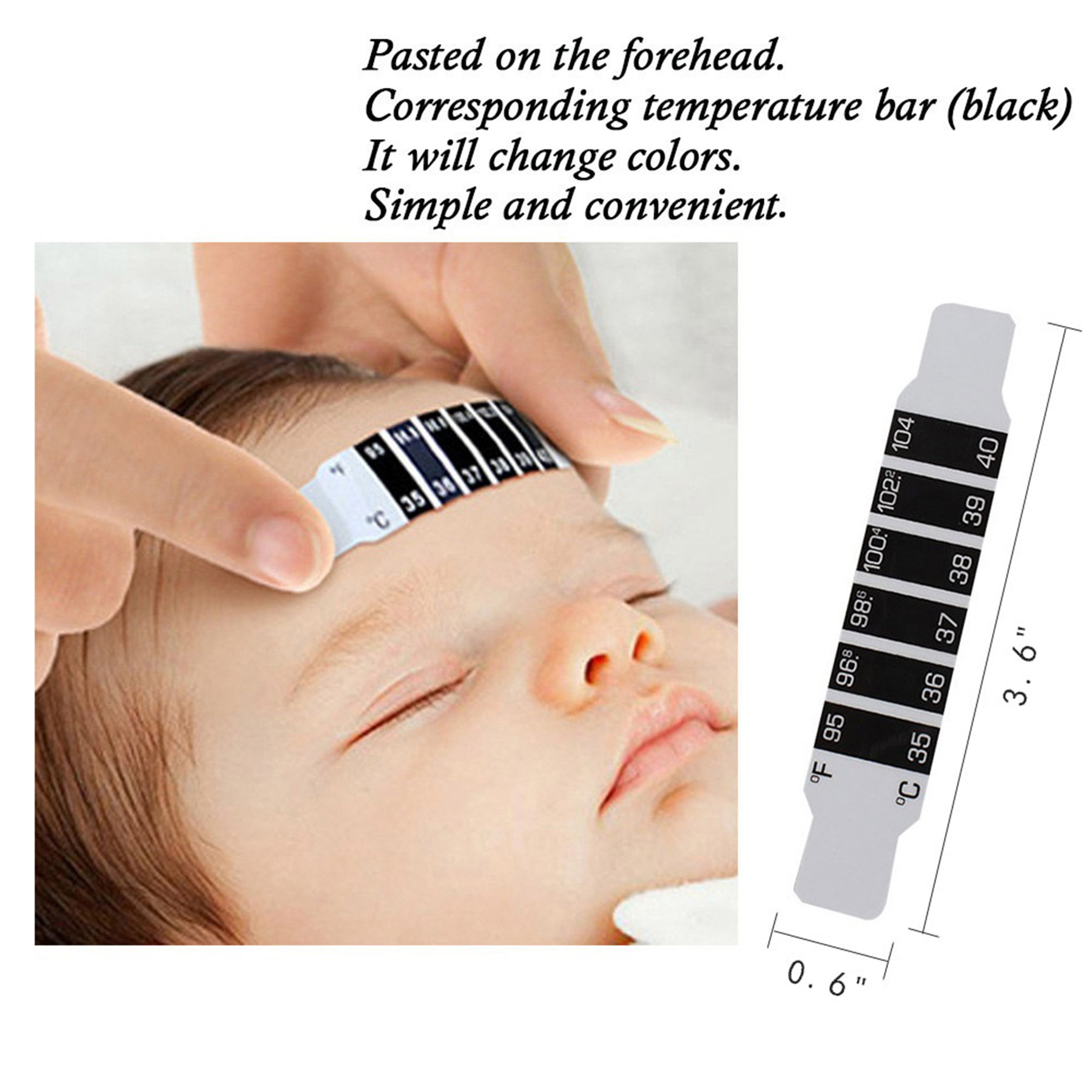 Portable Reusable Fever Thermometer Strip