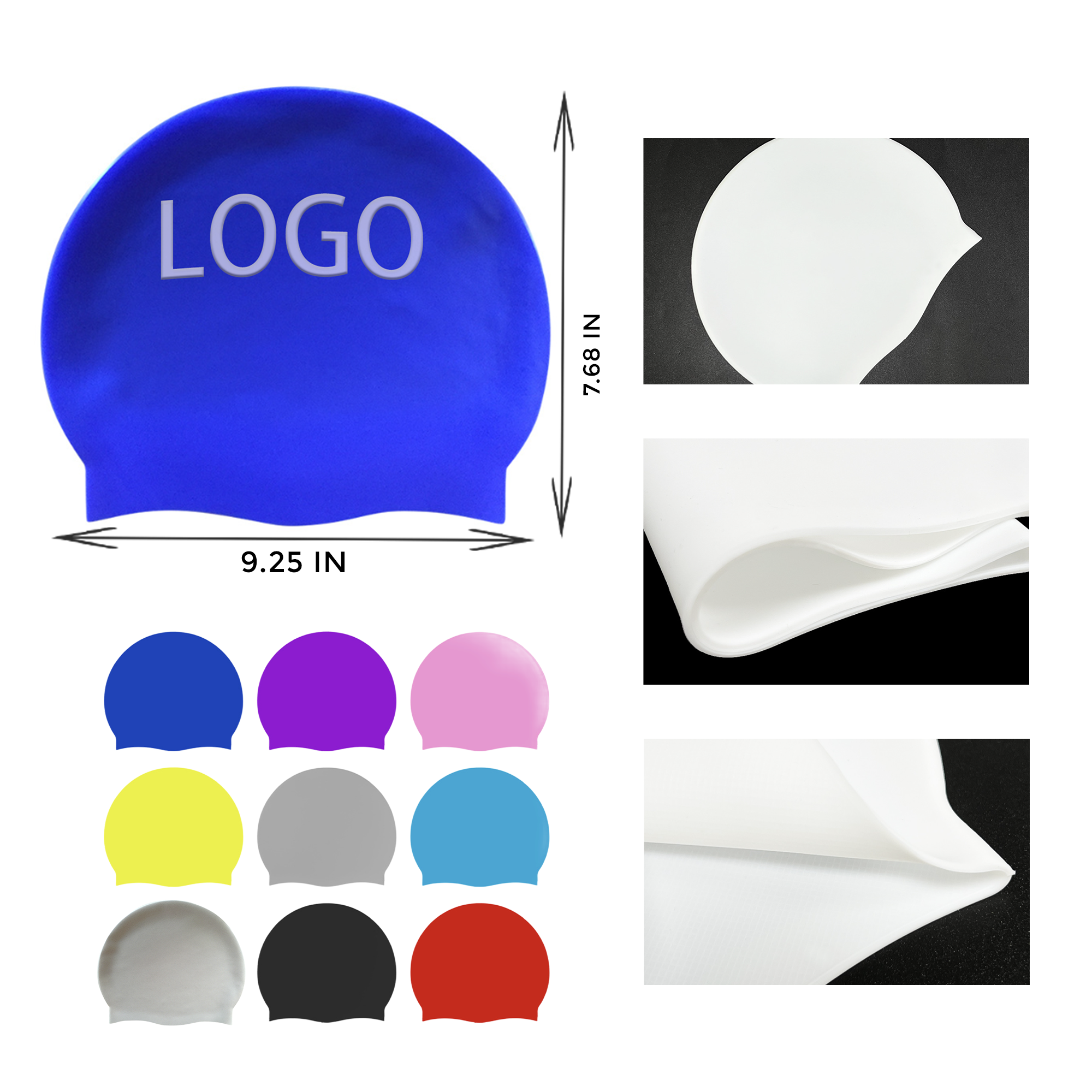 MOQ 50 PCS Silicone Swimming Cap 3