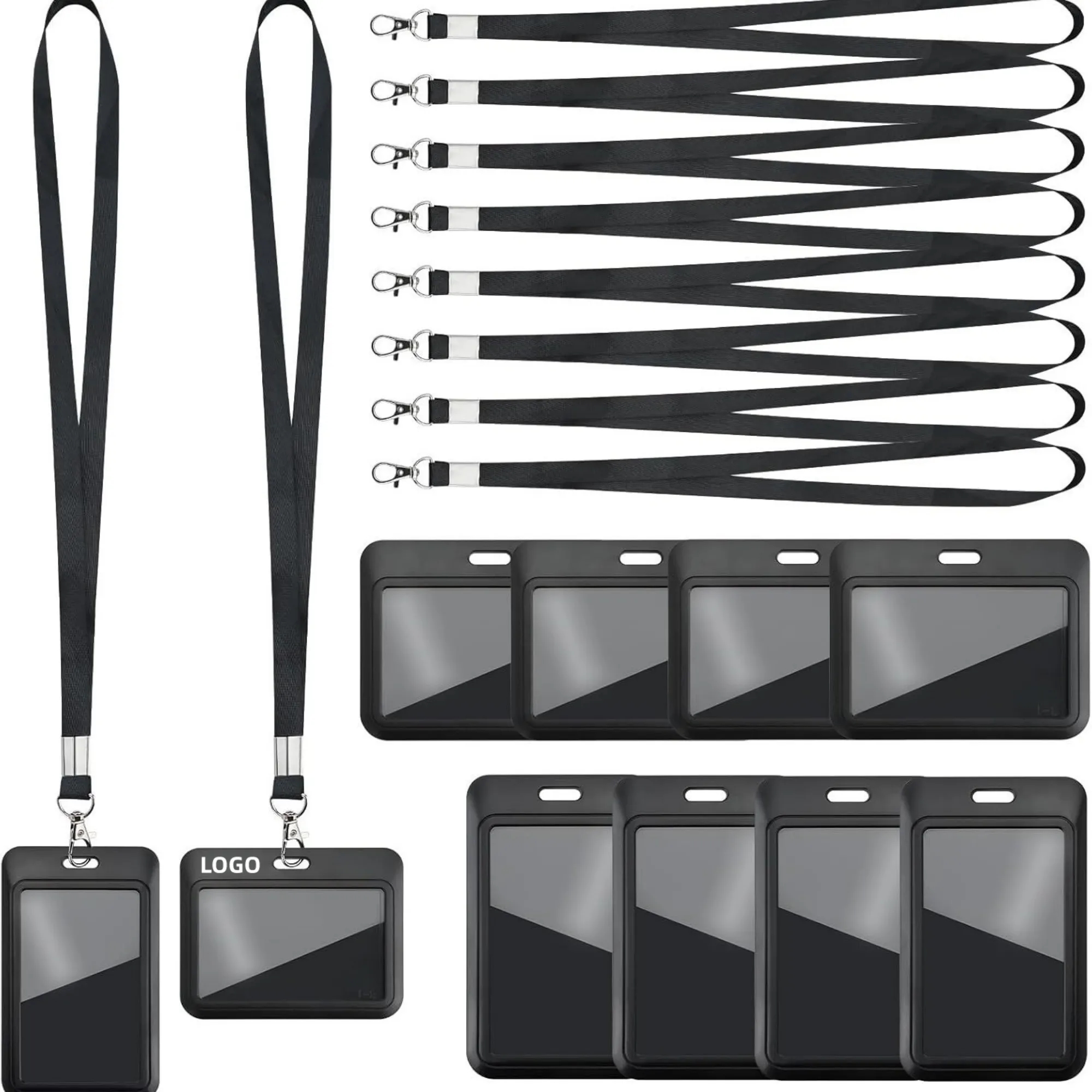 Portable PU ID Card Badge Holder Sleeve Case