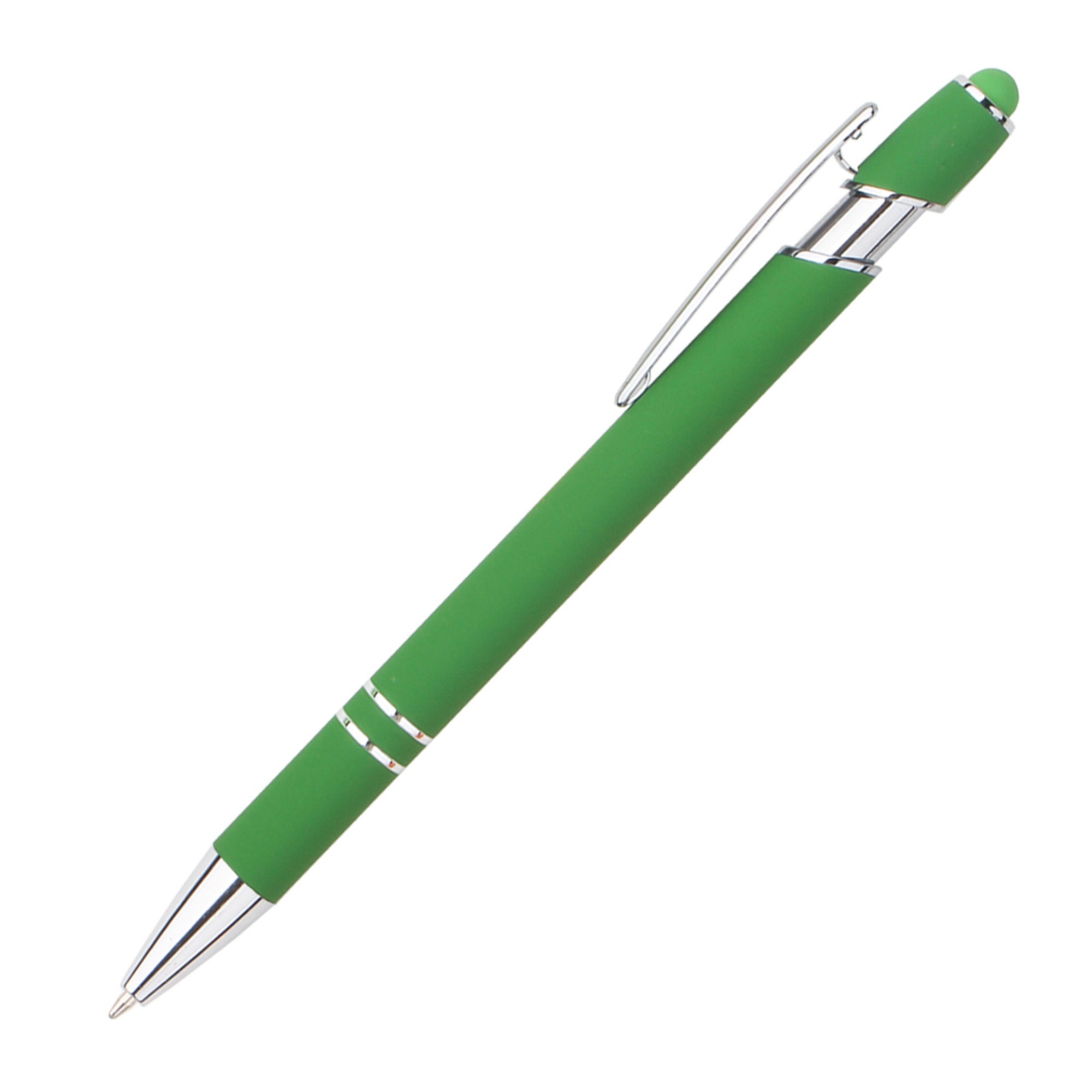 Retractable Metal Ballpoint Pen With Stylus Tip Black Ink 34