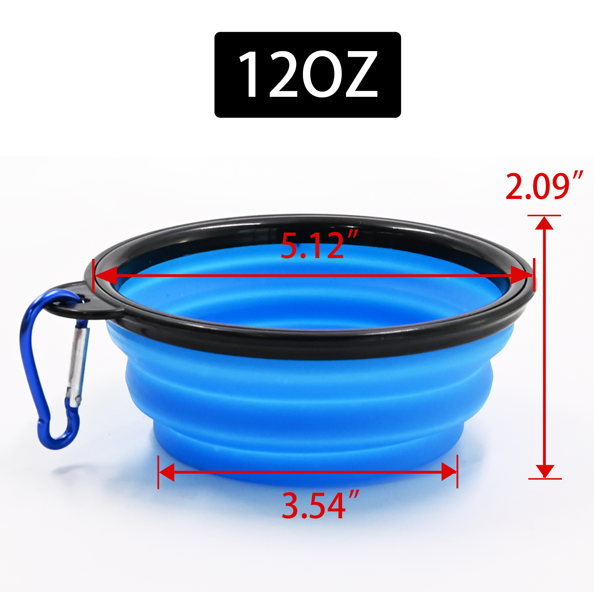 Compact Foldable Dog Bowl with Carabiner for Camping 7