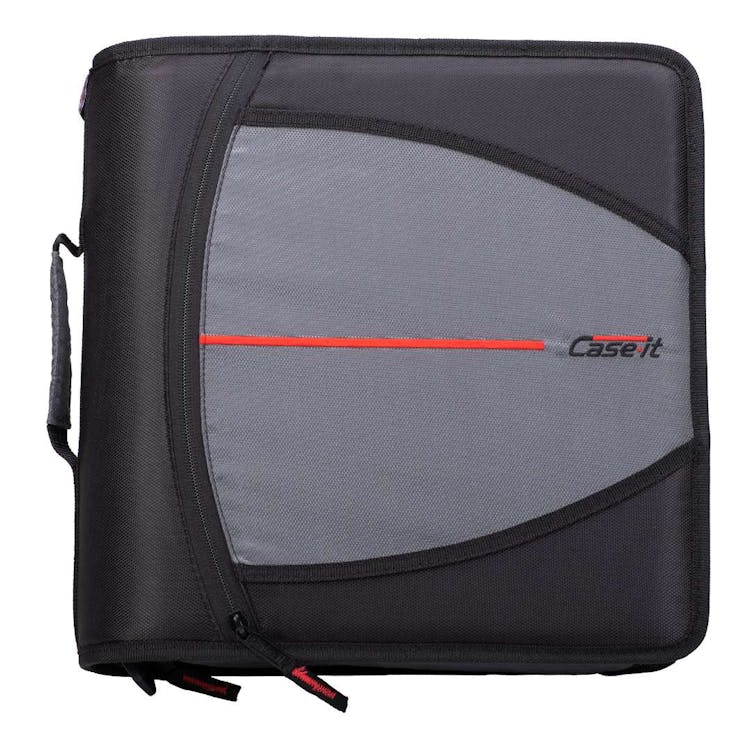 Case-It Mighty Zip Tab Binder - Black 3" 3