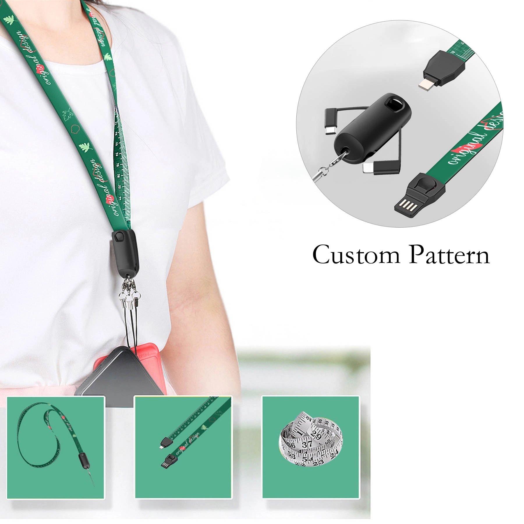 Multi Functional Phone Charging Ruler Replacement Neck Strap