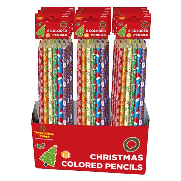 Colored Pencils - Christmas Foil Wrapped 6 Colors 3