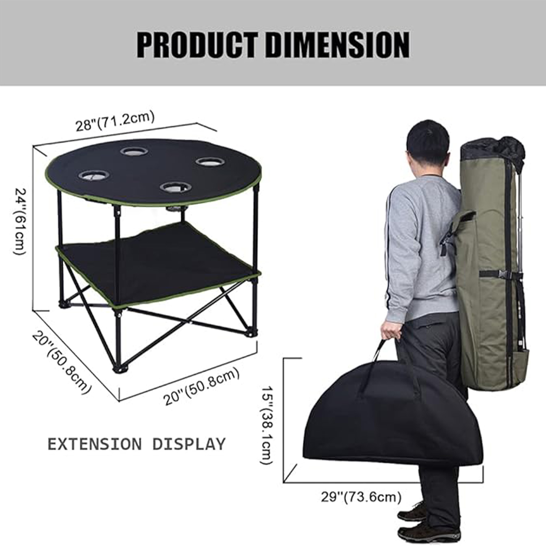 Camping 4 Cup Holder Folding Table 17