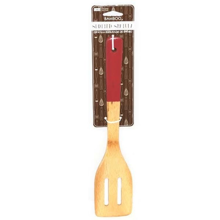 Bamboo Slotted Spatula - Red 3