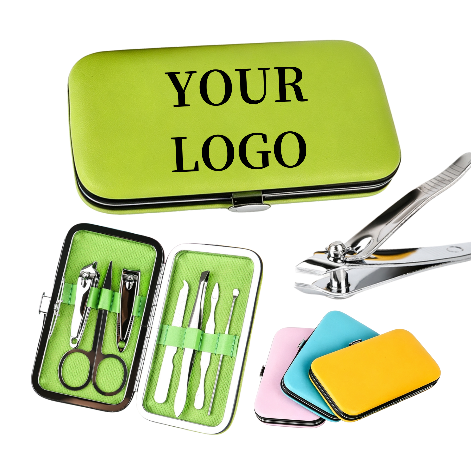 Carbon Steel Manicure Kit 7-Piece Leather Pouch 2