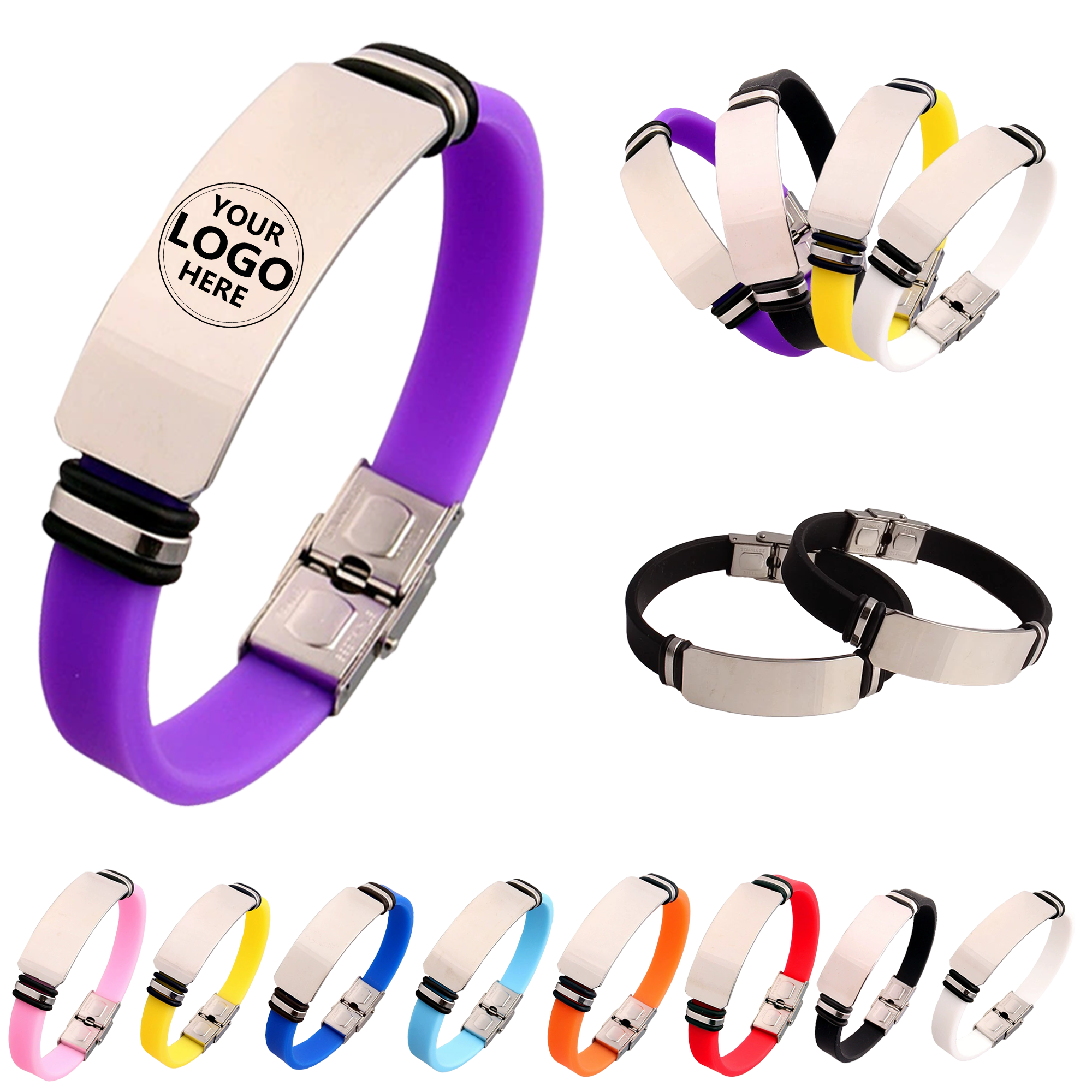 Couple's Silicone Titanium Steel Bracelet 13