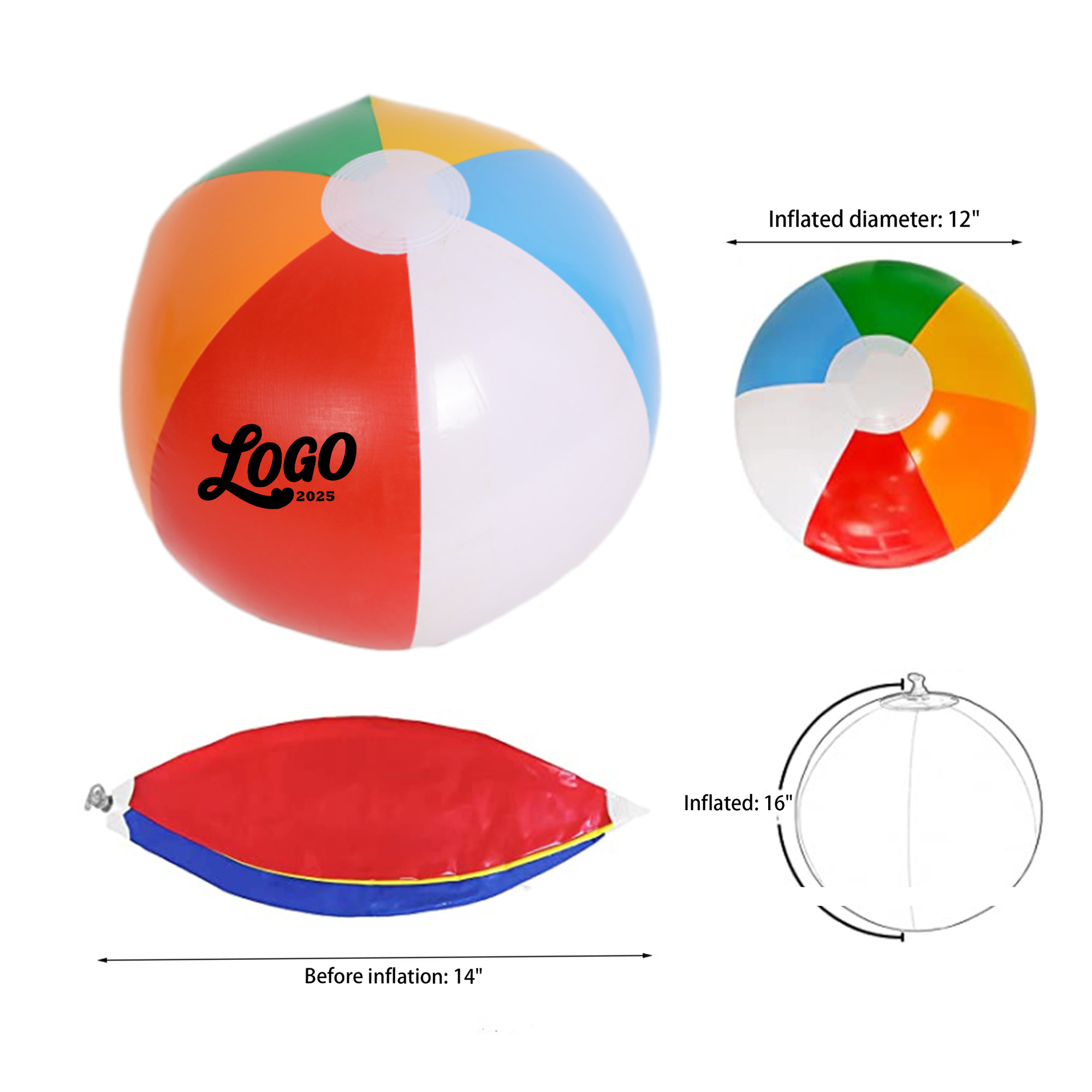 12 Inch Summer Beach Inflatable Ball 3