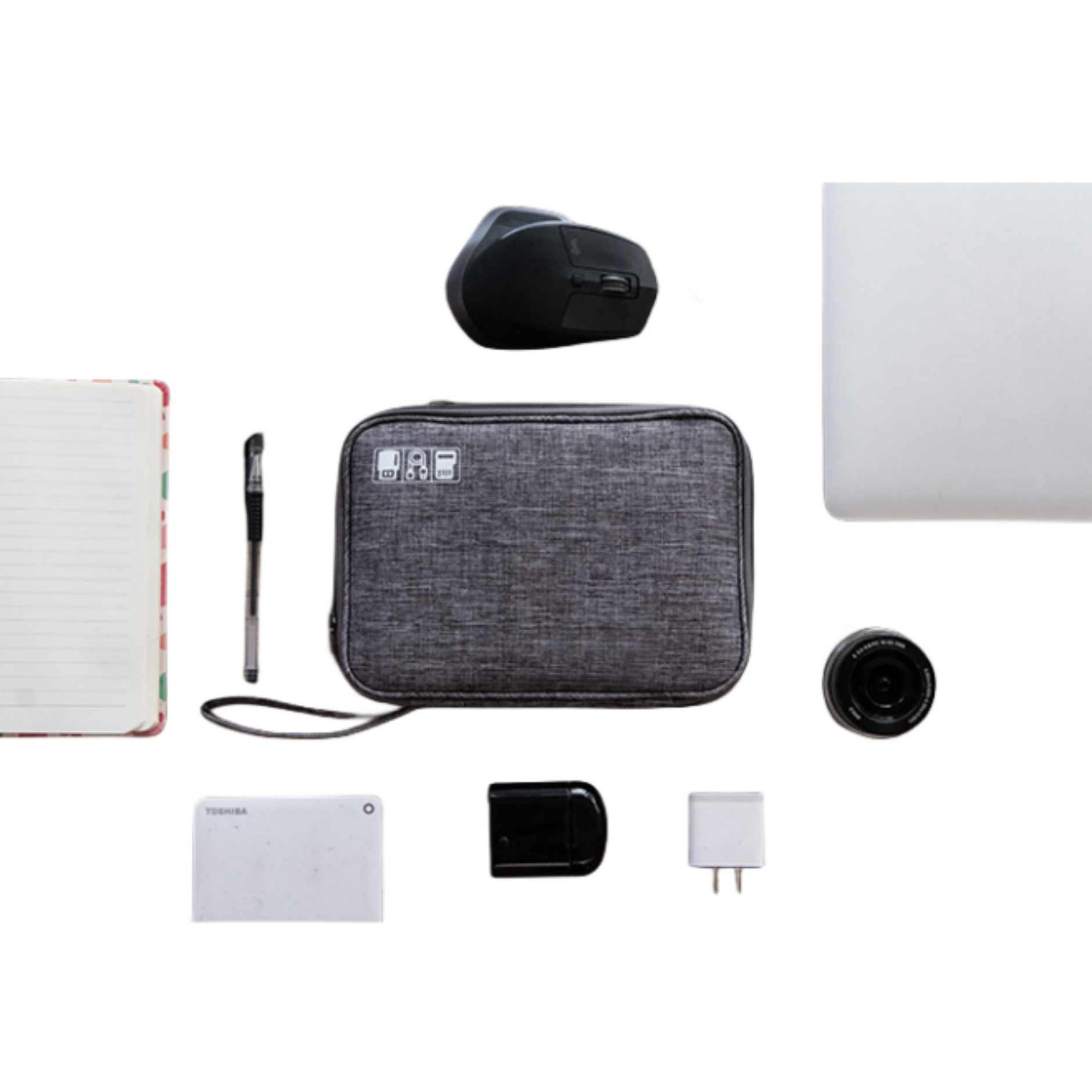 Compact Travel Tech Organizer Pouch 16