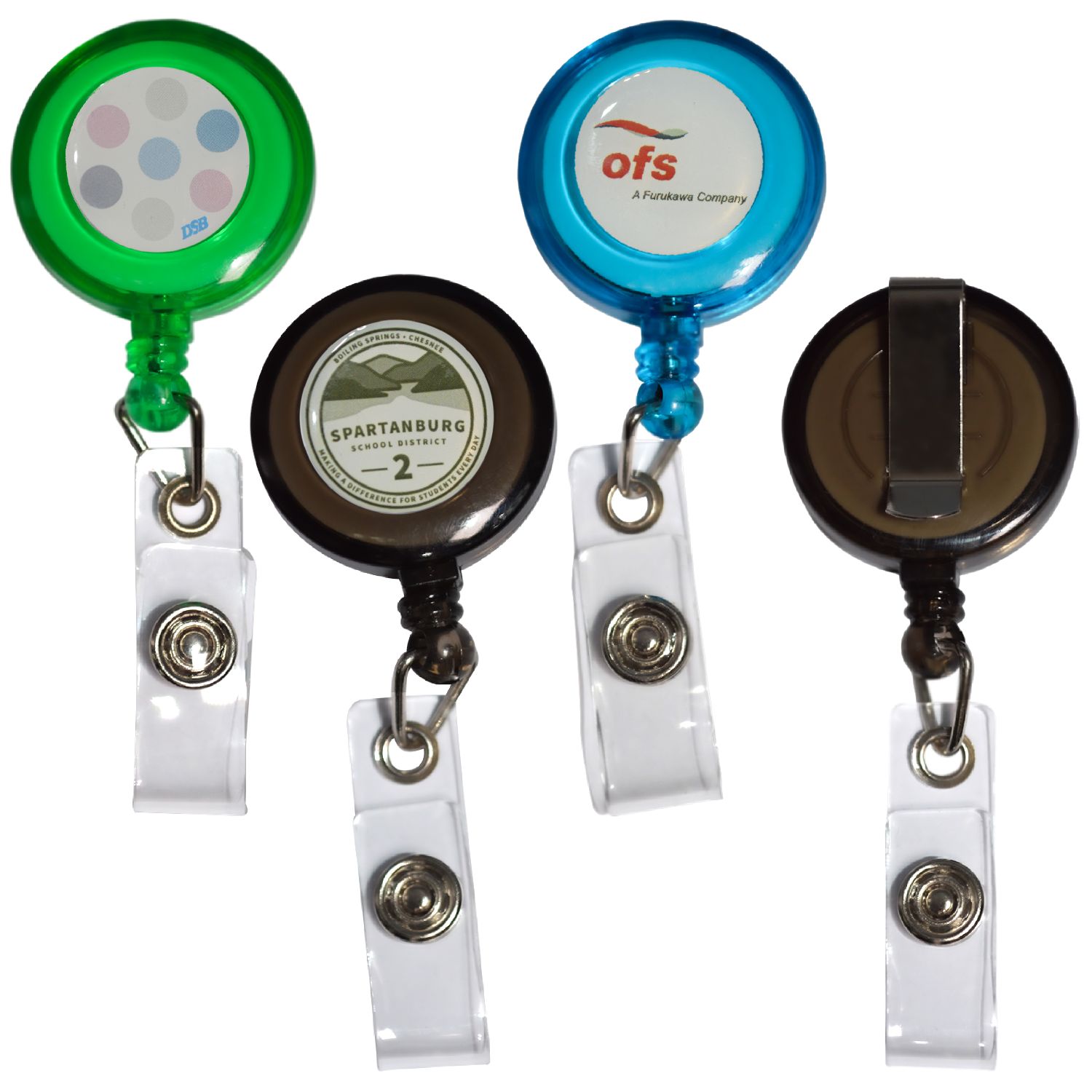 Round Badge Reel Holder Transparent w/ Paper