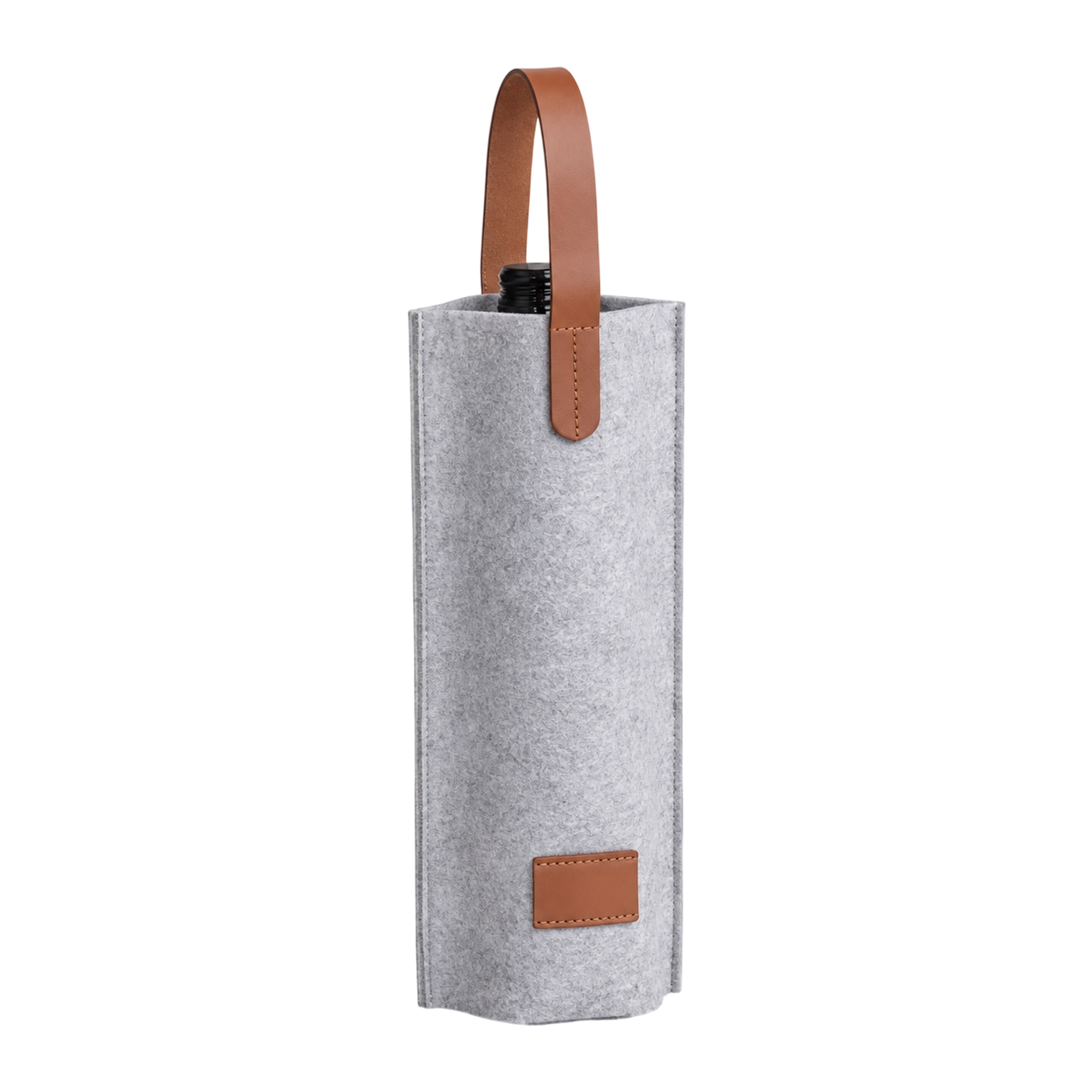 Felt Single Bottle Wine Bag With Carry Strap 5