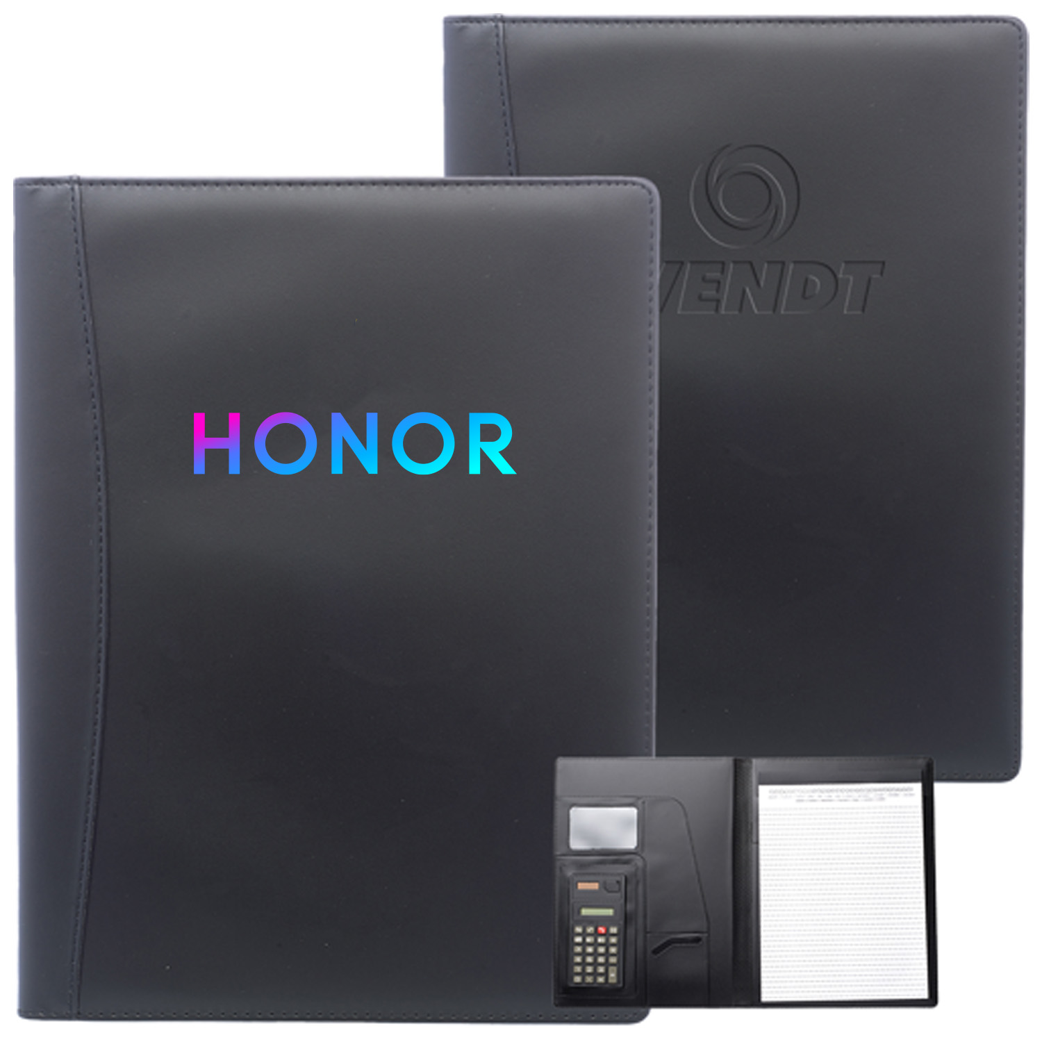 Leather Portfolio W/ Notepad & Calculator