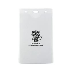 4.25" W x 6.75" H - Vertical Clear Vinyl Badge Holder (1 Color Imprint)