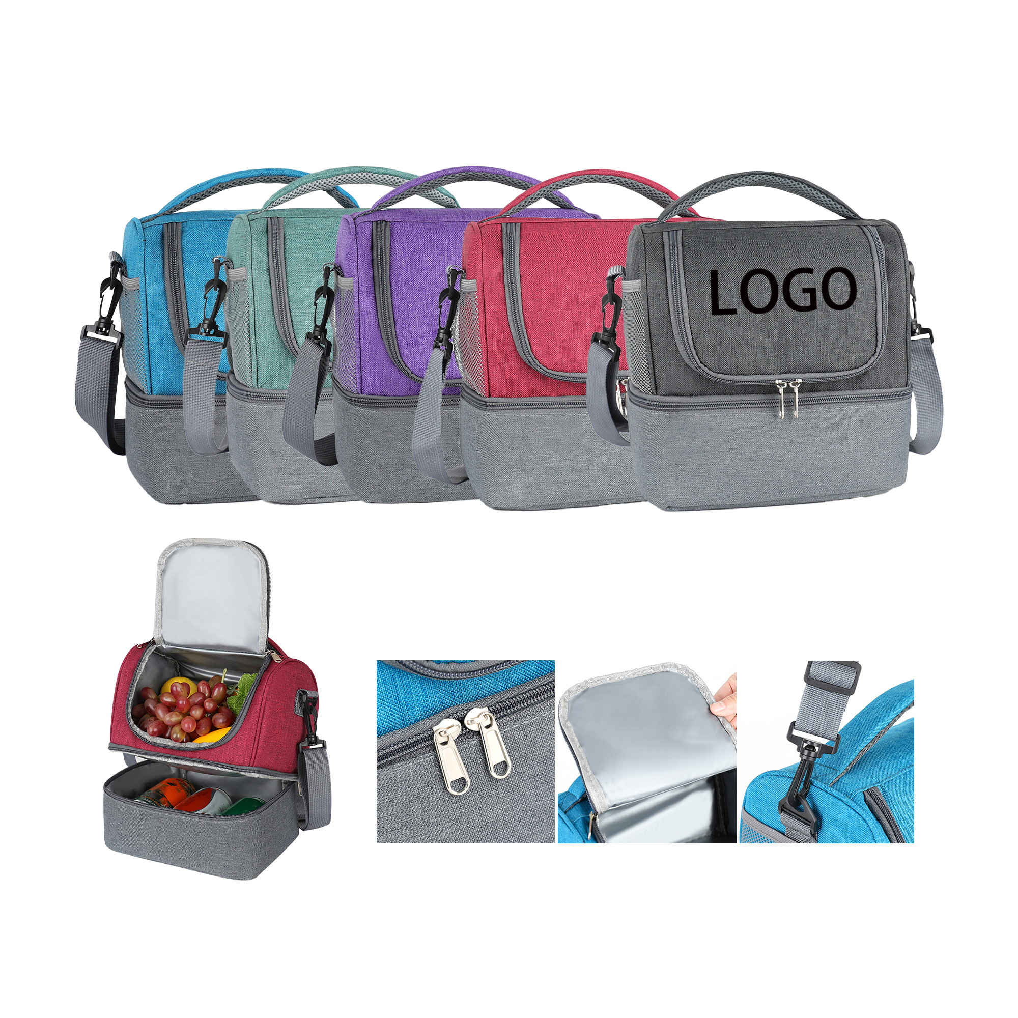 Insulated Lunch Bag for Men Women Double Deck 9L