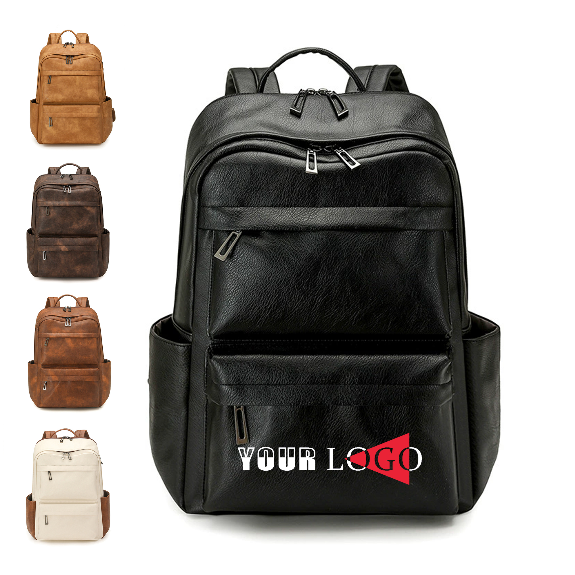 Minimalist Vegan Leather Travel Laptop Backpack 2