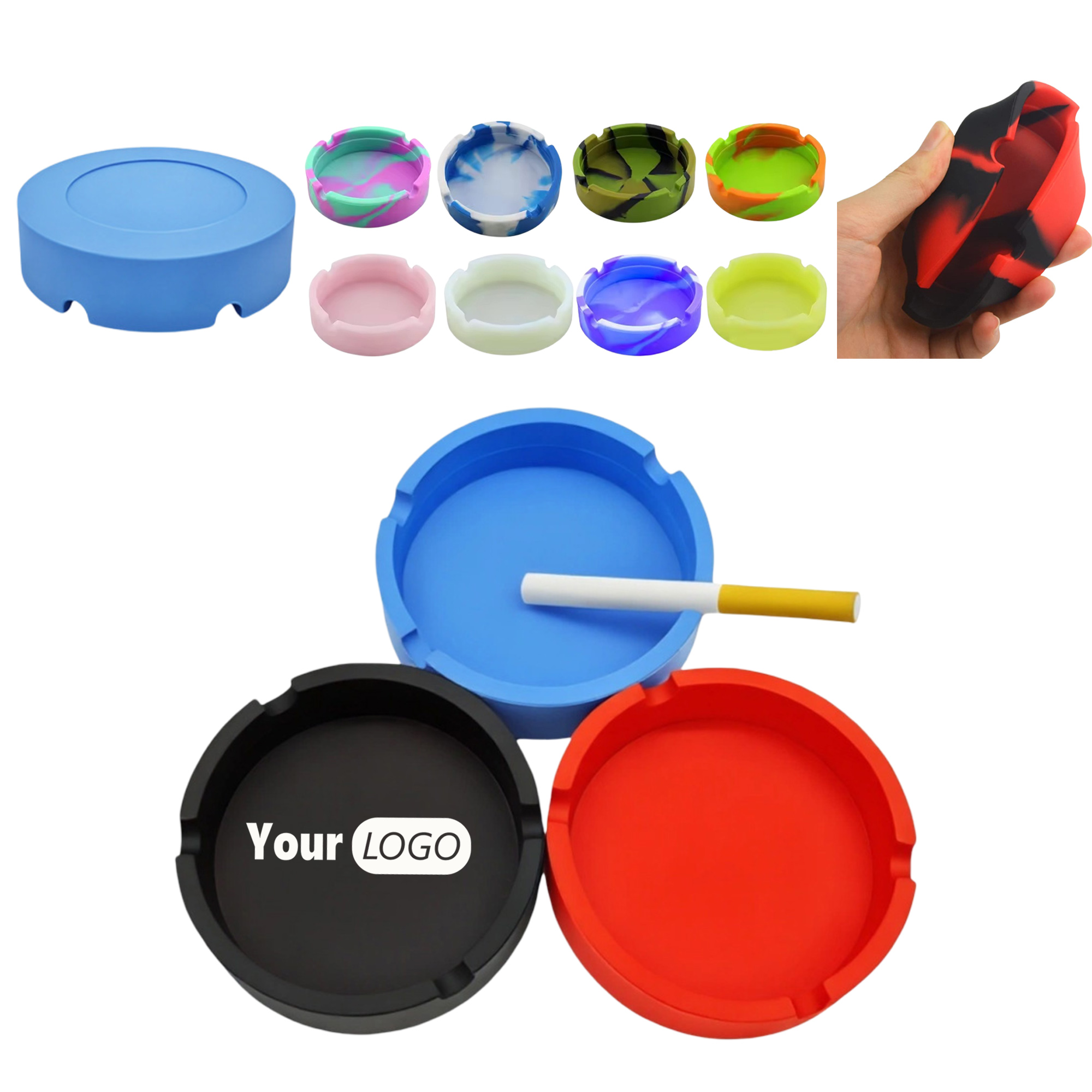 Circular Ashtray Made of Silicone MOQ 50 4