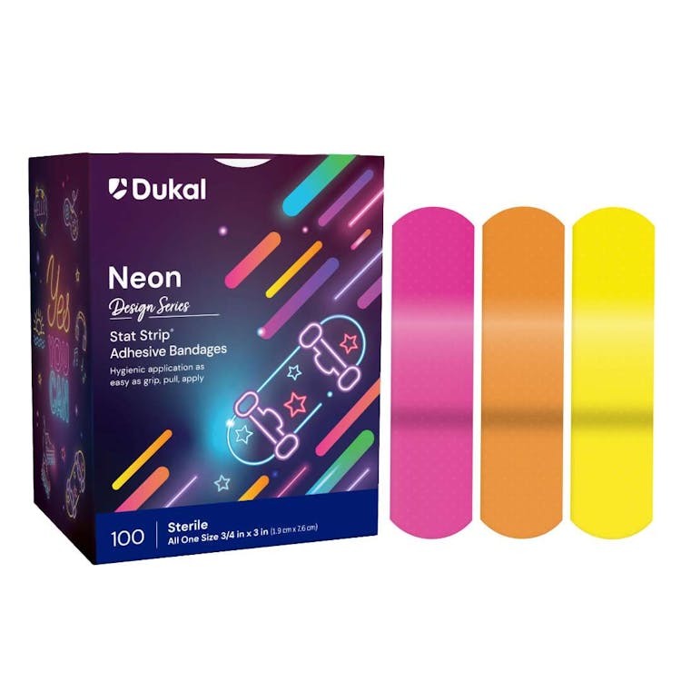 Neon Adhesive Bandages 3/4" x 3" 3