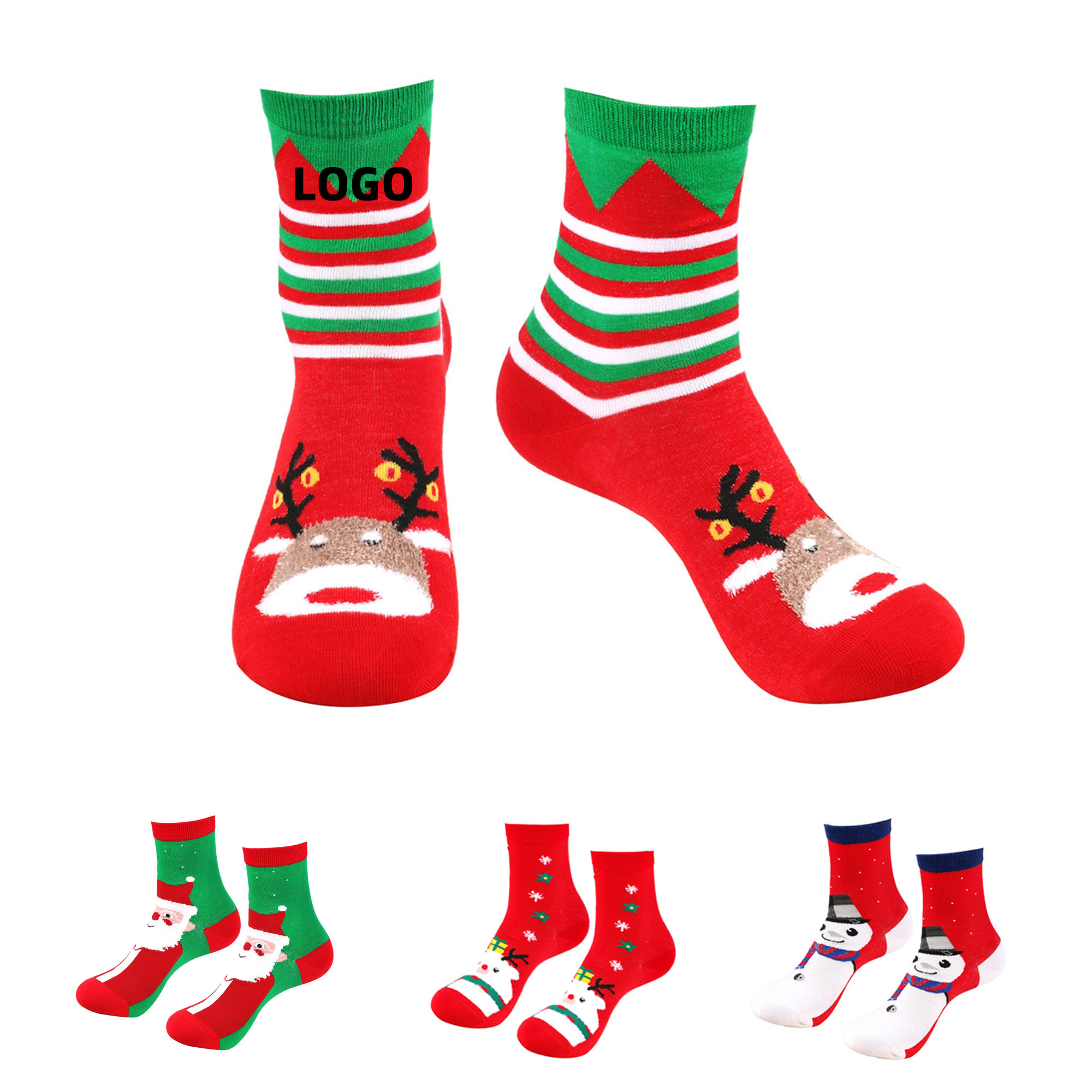 Christmas Socks Polyester Embroidered Design 2