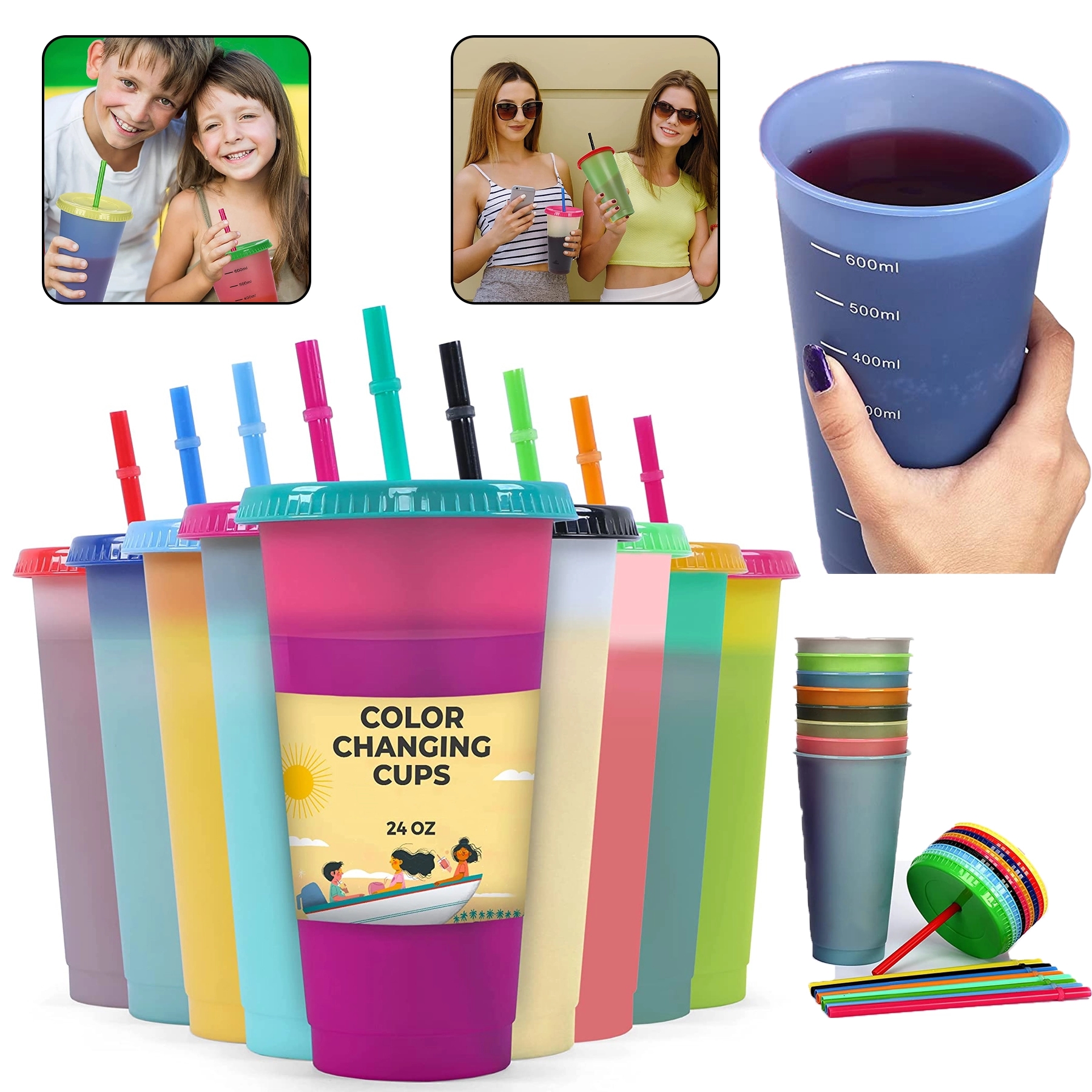 24oz Color Changing Cups with Lids and Straws 7