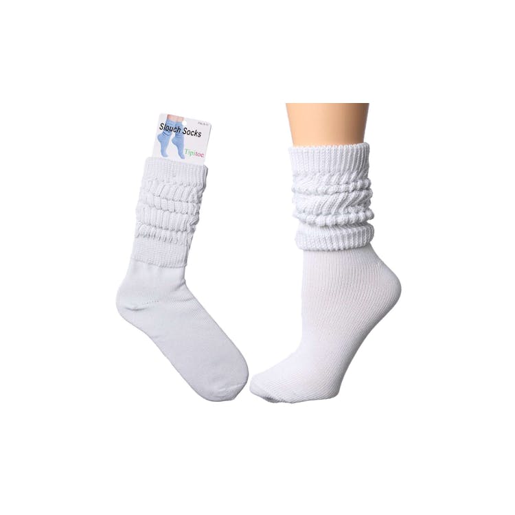 Women's Tipi Toe Slouch Crew Boot Socks White 9-11 1 Pack 2