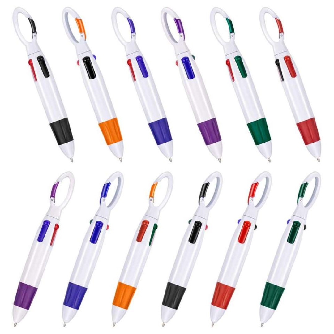 Multicolor Pen 4 Neon Color in Ballpoint with Buckle Clip