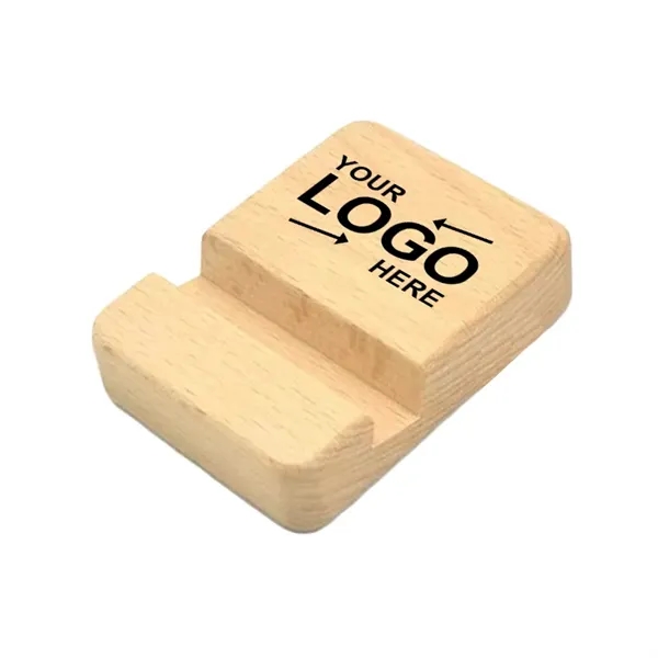 Custom Bamboo Block Phone Stand With Slots — Natural Eco Friendly Holder