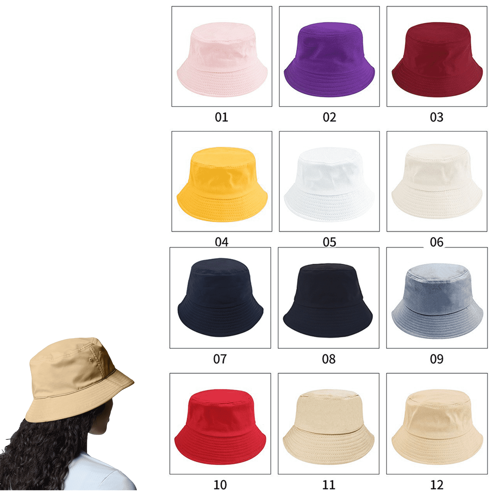 Full Color Cotton Fisherman Bucket Hat 9