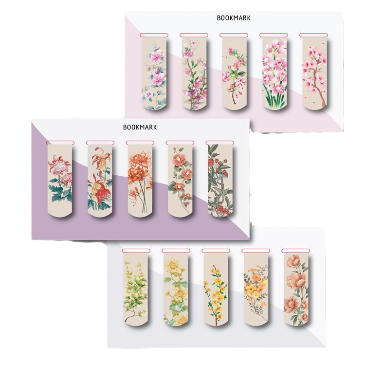 Floral Print Magnetic Paper Bookmark 5