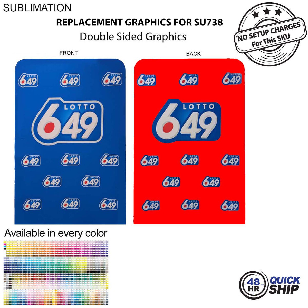 fiel 48 Hr Quick Ship - Replacement Graphics Double Sided 5'W x 90"H EuroFit Tension Fabric Slip on cover #SU748-3