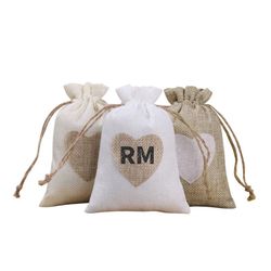 Burlap Drawstring Pouch Bag