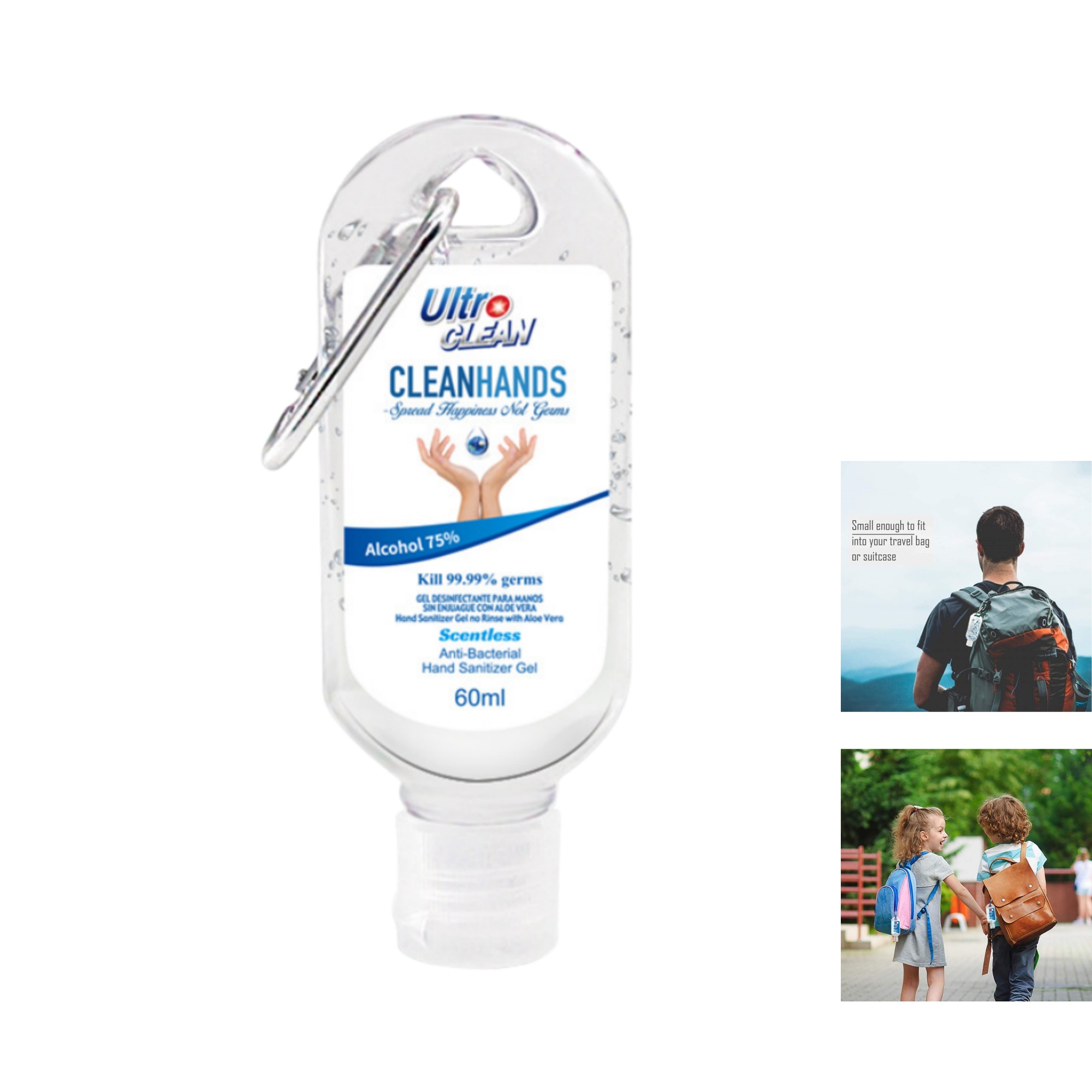 60ml Hand Sanitizer With Carabiner