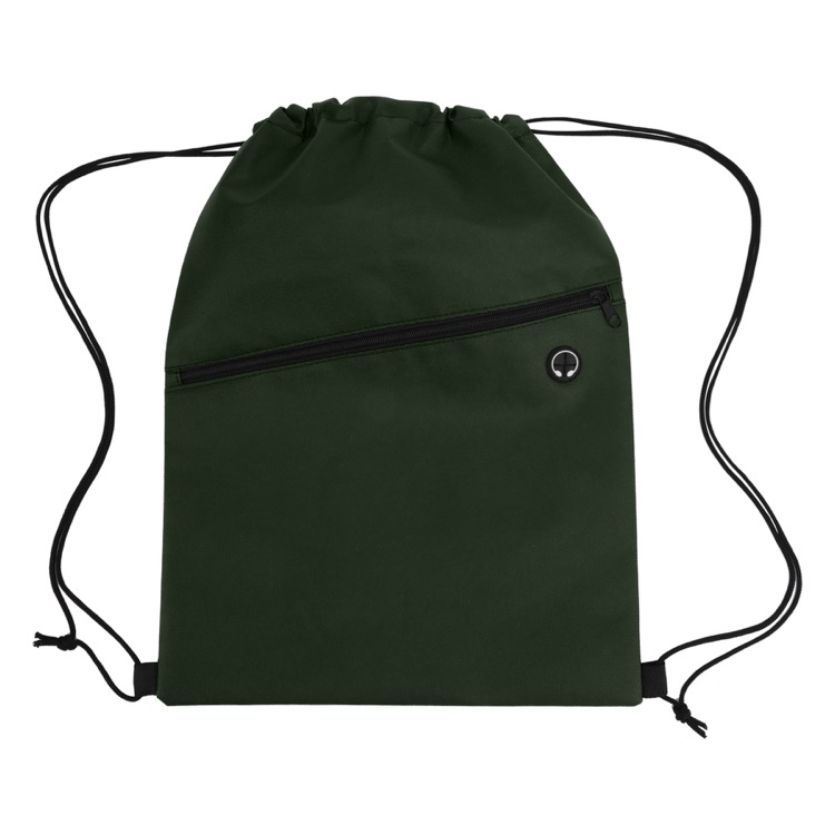 Non-Woven Sports Drawstring Bag with Front Zipper 48