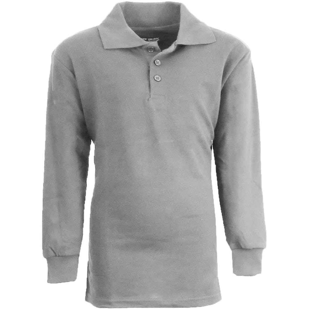 Boys' Uniform Polo Shirts - Sizes 4 - 7 Gray Long Sleeve 3