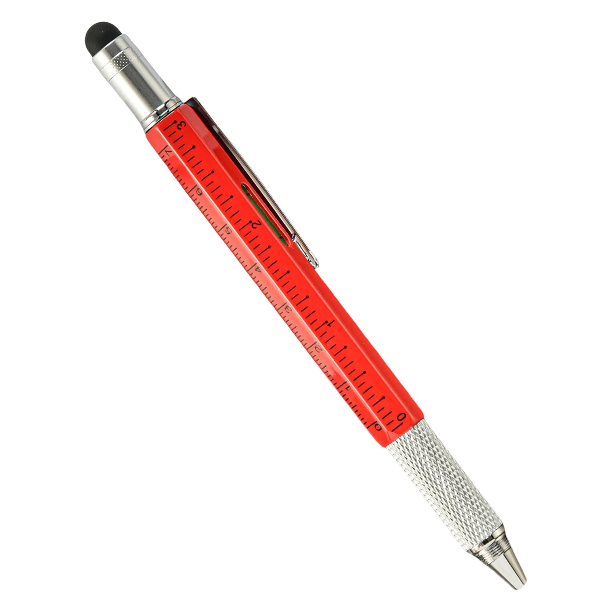Metal 6 in 1 Multitool Stylus Ruler Ballpoint Pen 40