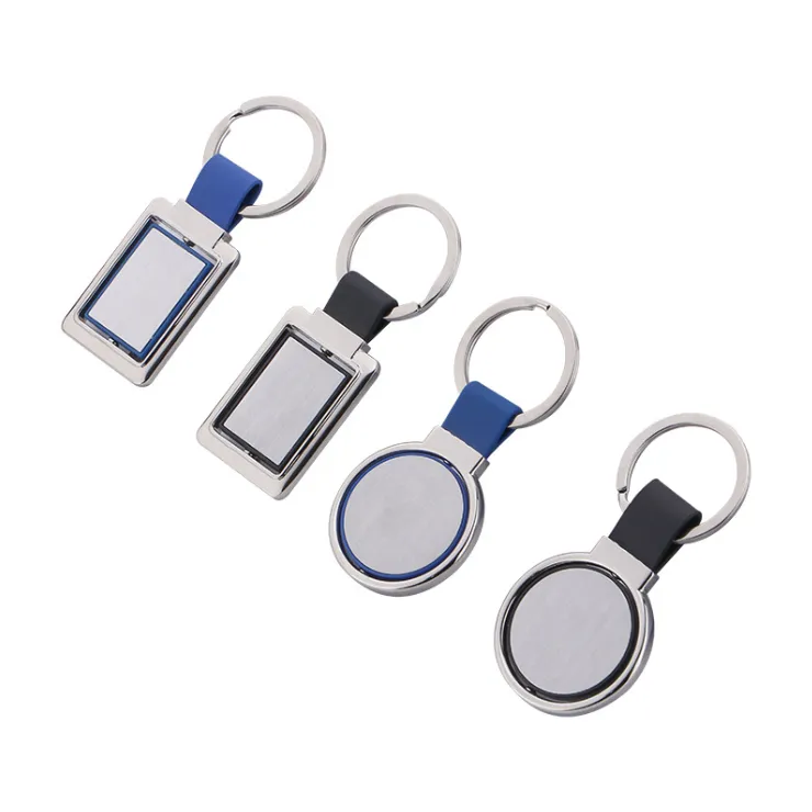 Circular Metal Spinner Key Tag
