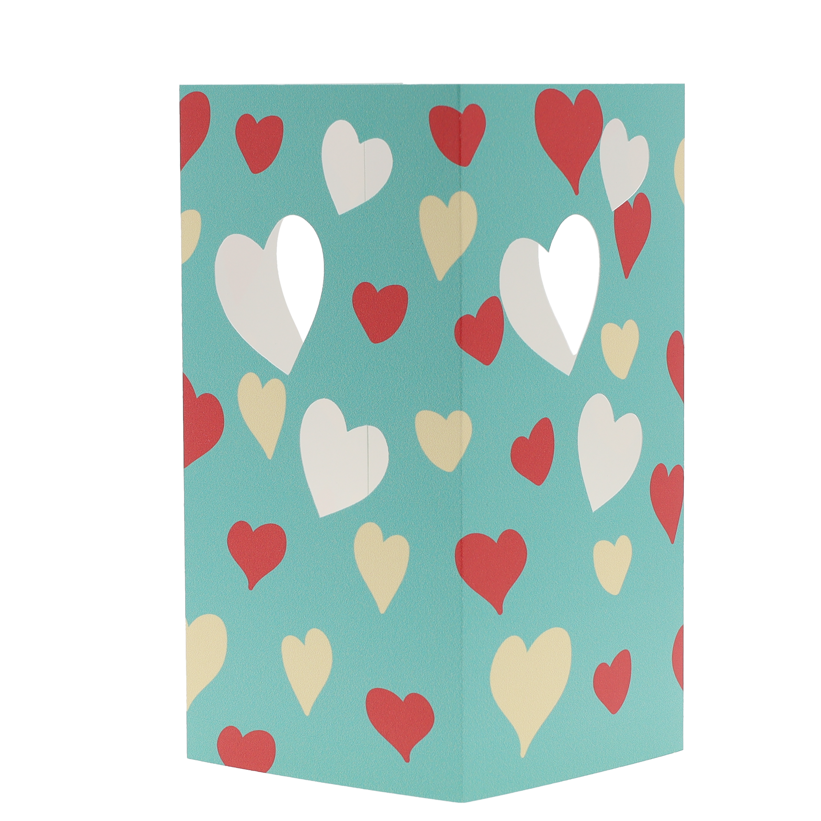 Table Luminary Card Stock 12 pt 4 Sided 4.250" x 4.250" x 8.000" Heart White Digital Print 6