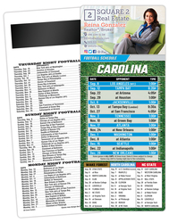 Football Schedule Laminated Card/Postcard with Magnet Strip 3.5x8.5 - 14 pt.