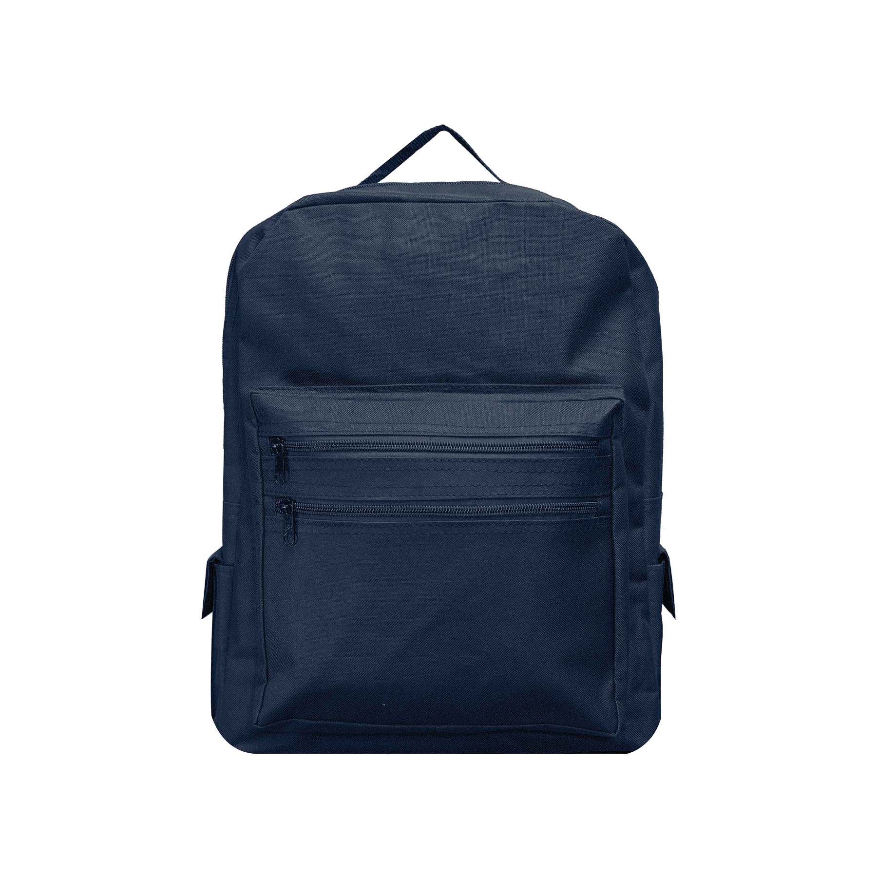 Backpack with large front compartment & 2 side pockets. 26