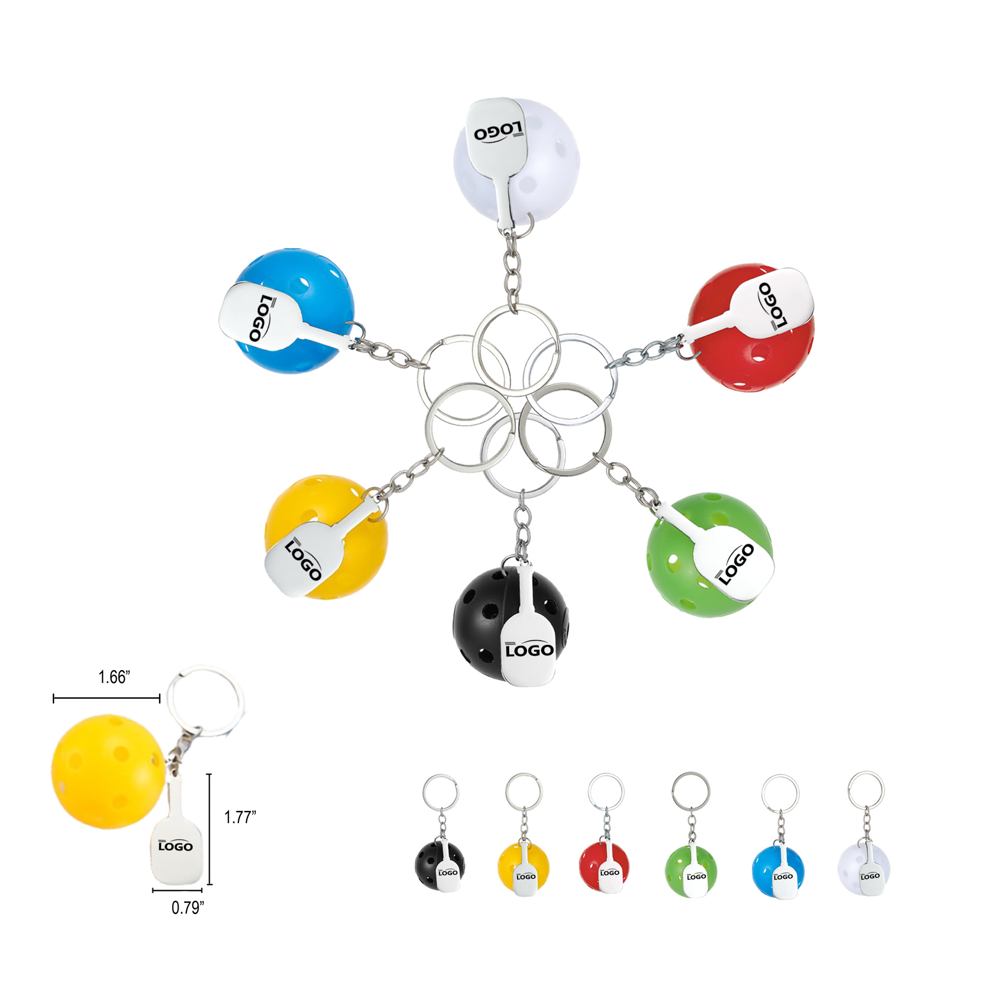 Pickleball Bag Clip Keychain MOQ50