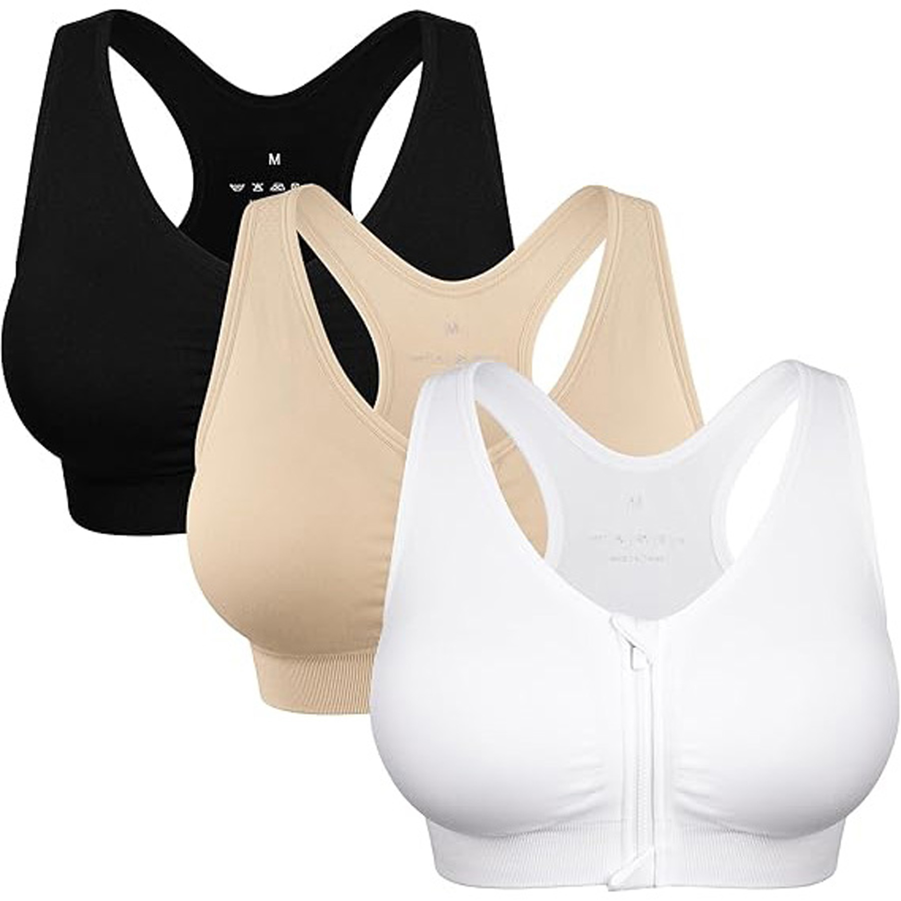 Zip Front Wireless Sports Bra 4