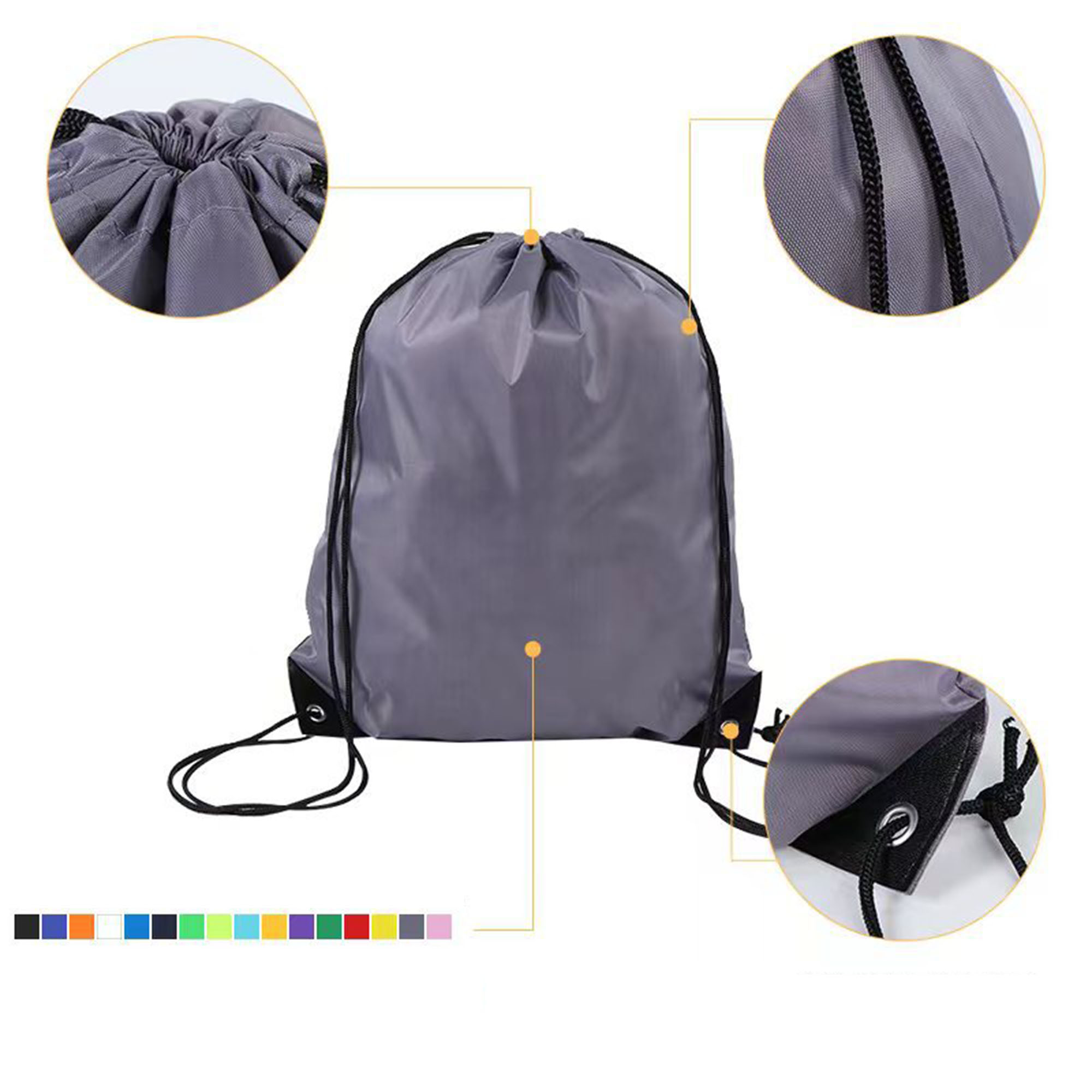Drawstring Backpack Oxford cloth Water Resistant String Bag 5