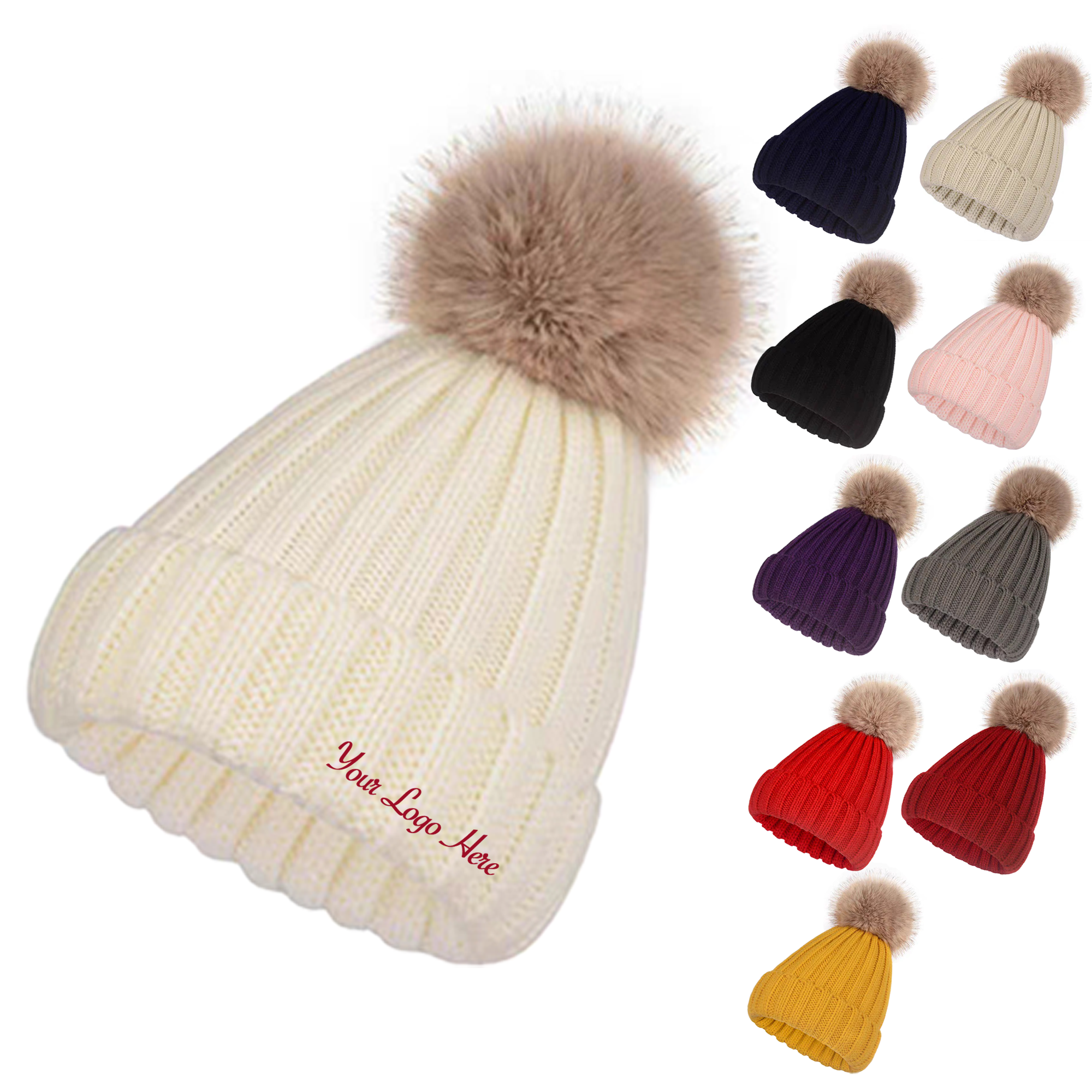 Women Winter Ski Cuffed Hat 4