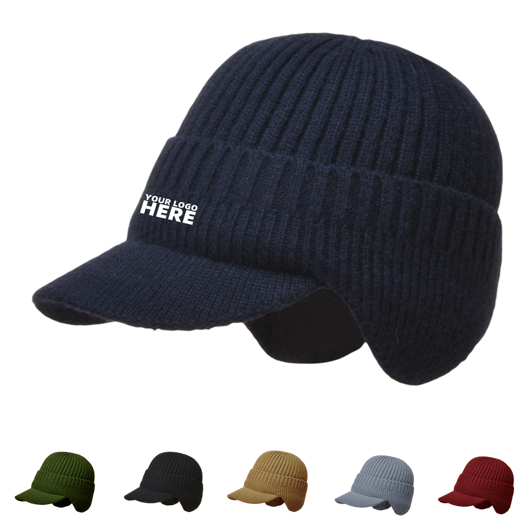 Men's Winter Visor Beanie Hat