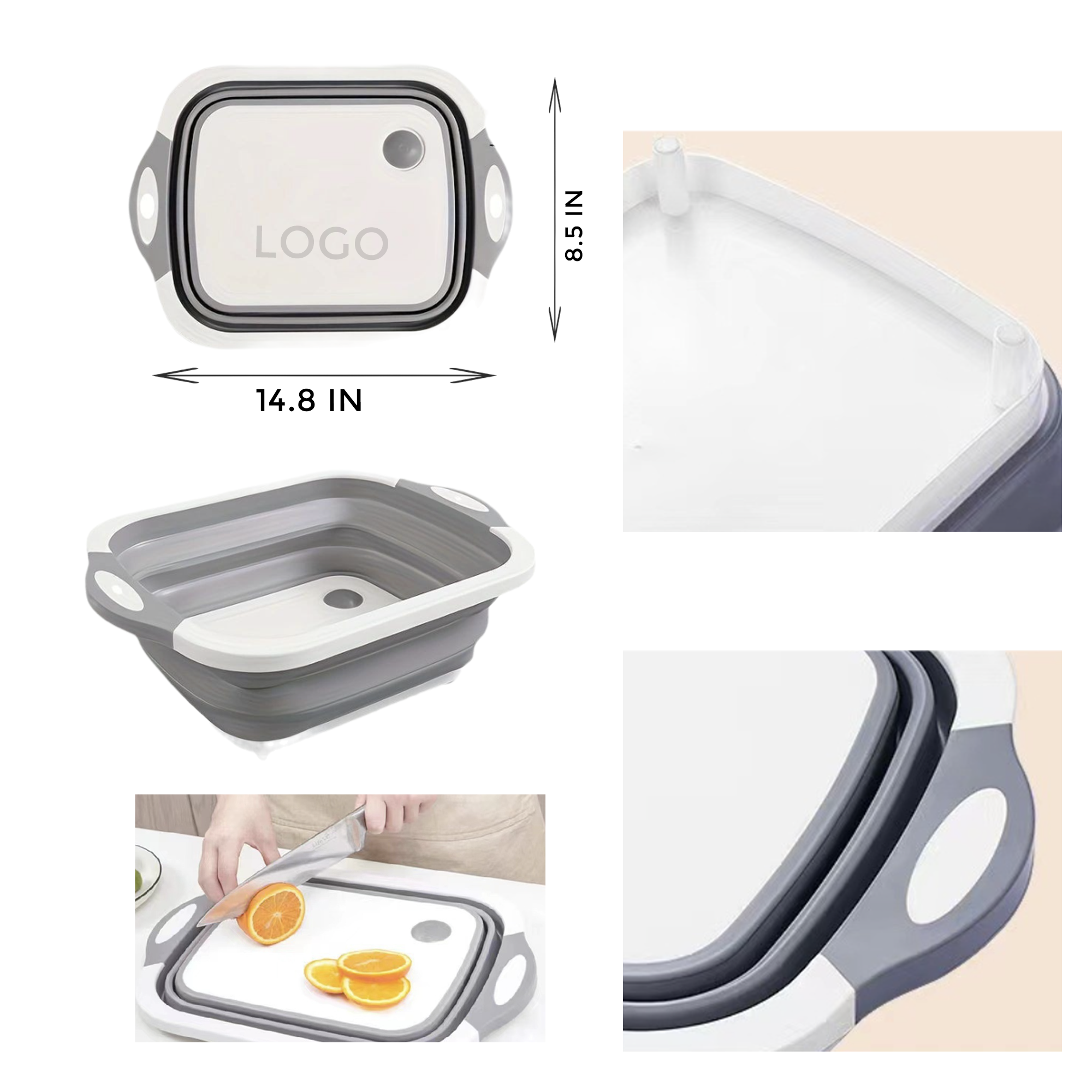 MOQ 10 PCS Versatile Folding Plastic Cutting Board