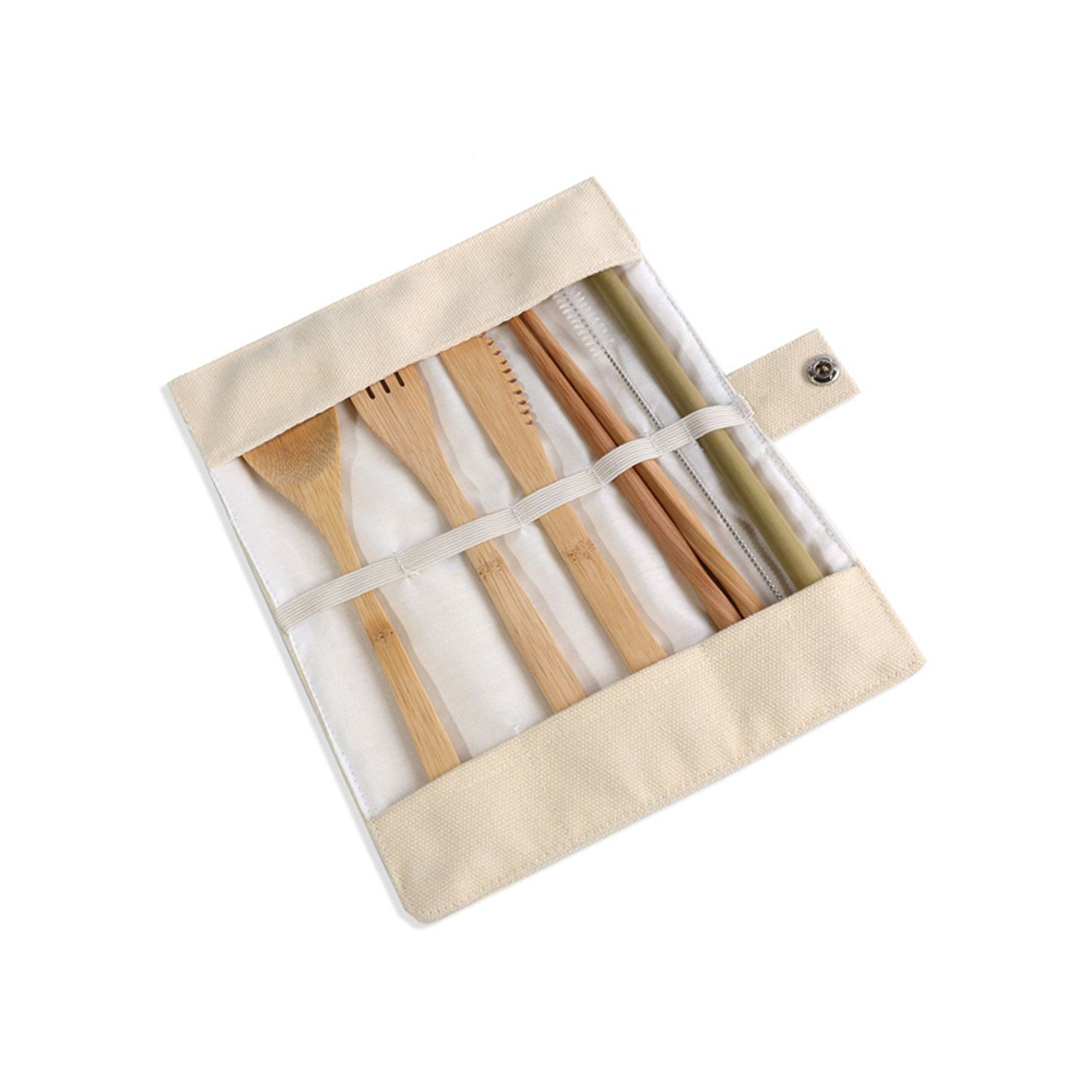 Bamboo Travel Utensil Set with Pouch 17