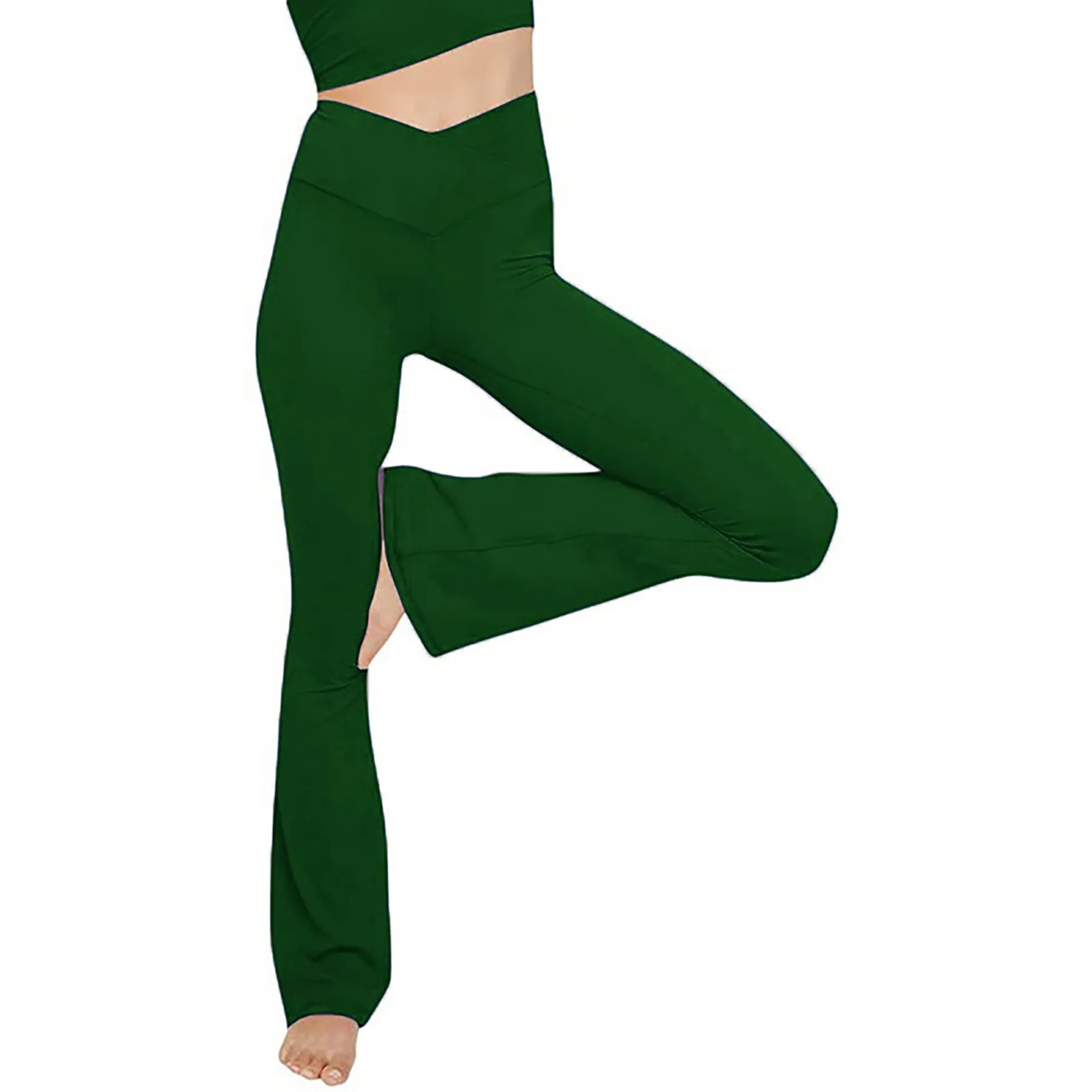 Soft High-waisted Yoga Flare Pants 19