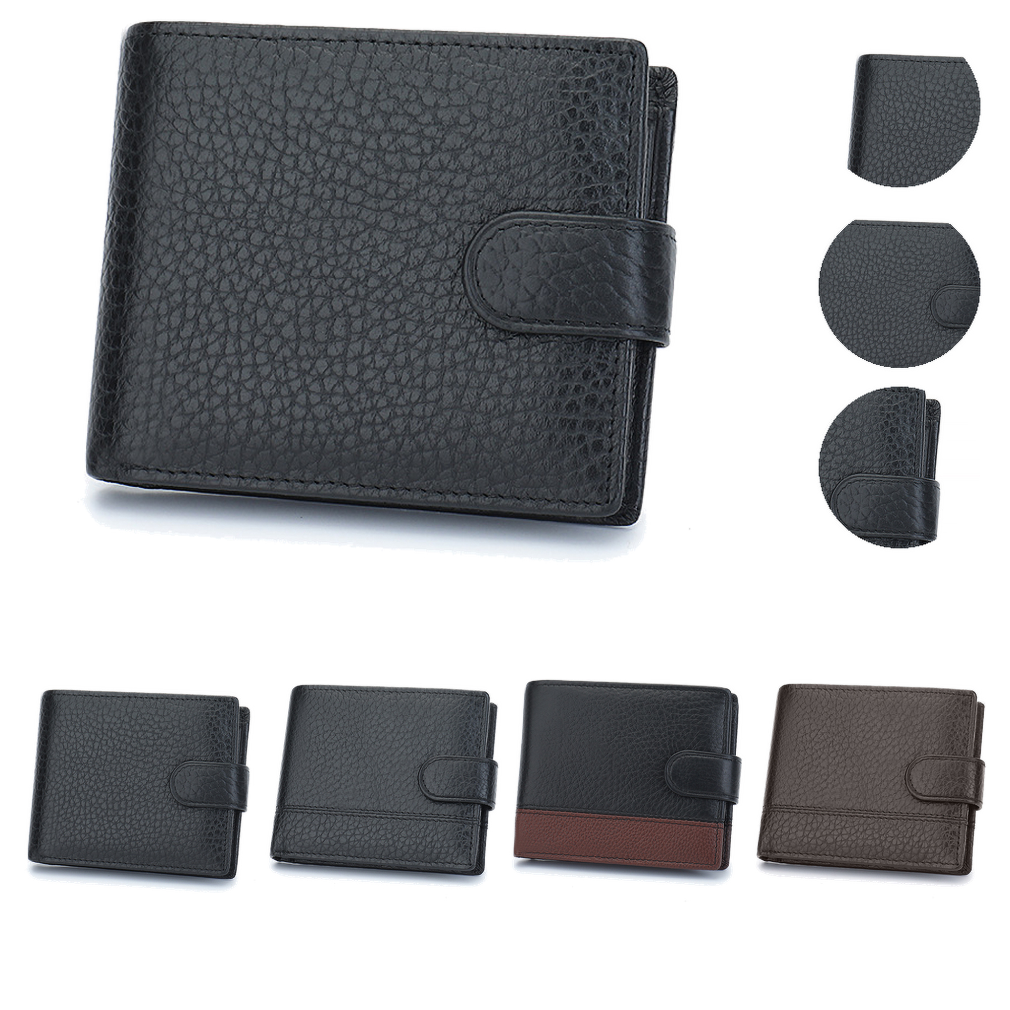 Compact Multi Card Mens Genuine Leather Mini Wallet 2